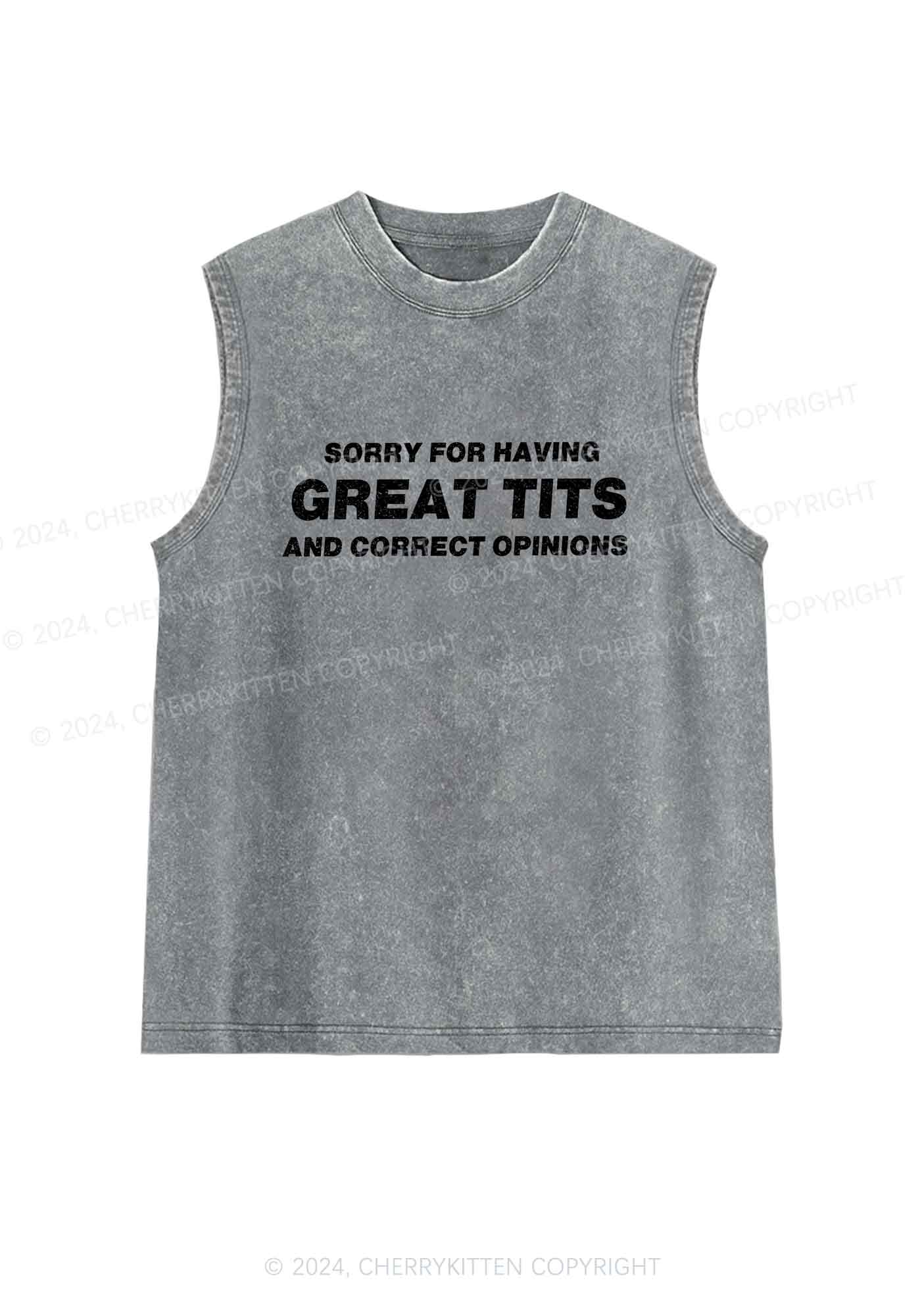 Sorry For Having Correct Opinions Y2K Washed Tank Cherrykitten