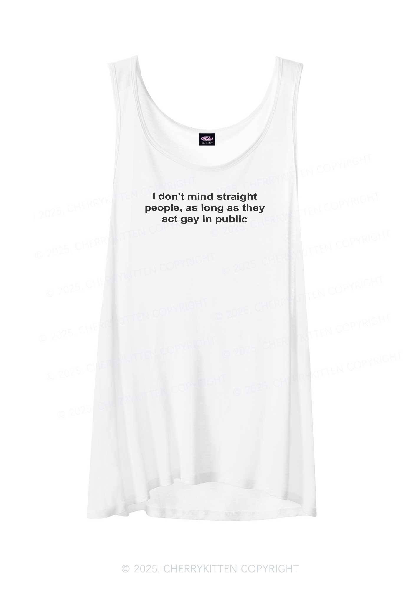 Act Gay In Public Pride Y2K Sheer Boyfriend Tank Cherrykitten