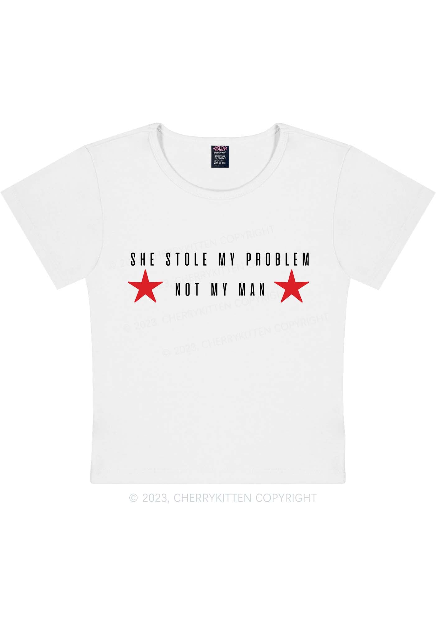 Curvy She Stole My Problem Y2K Baby Tee Cherrykitten