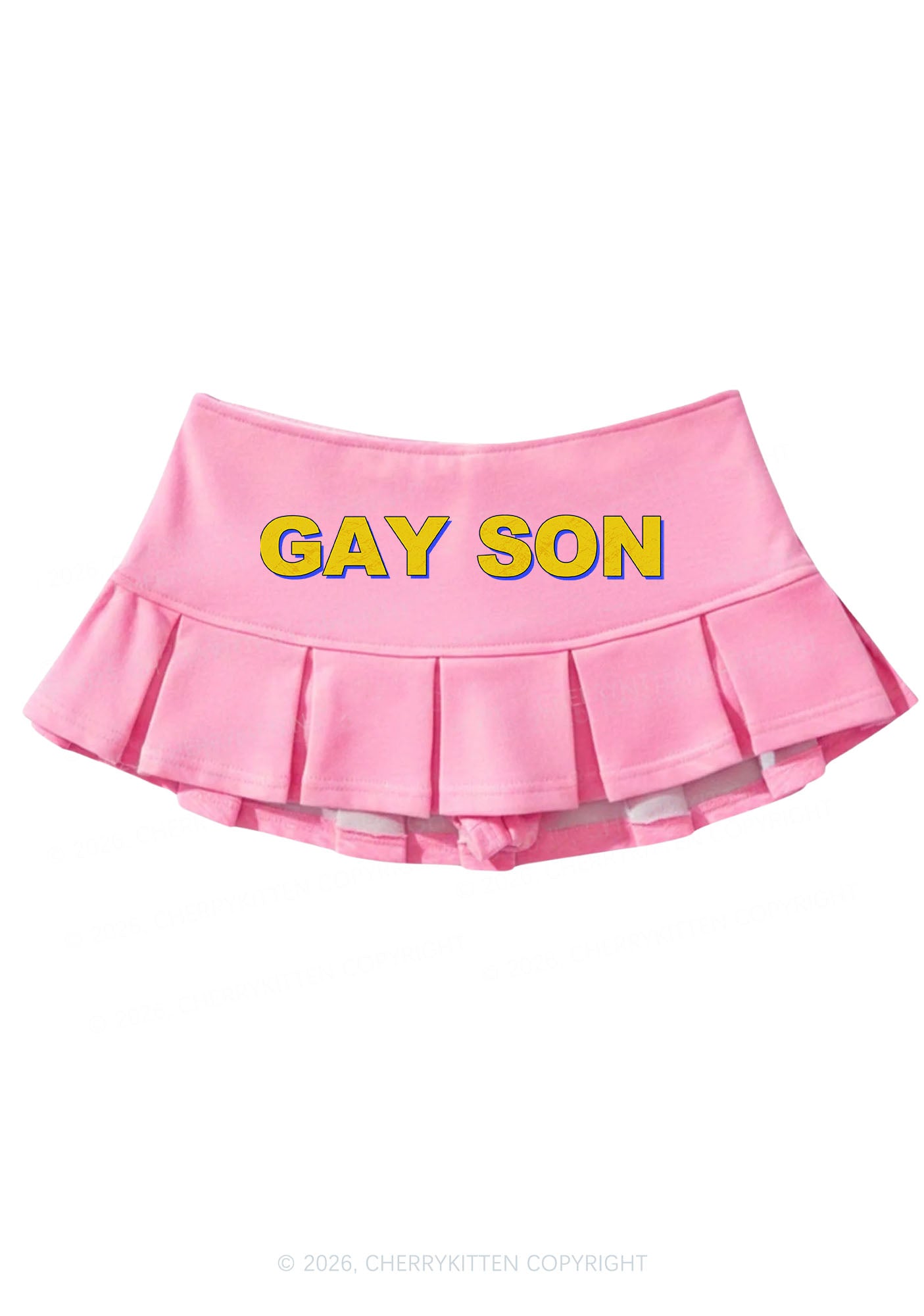 Gay Son Pride Y2K Mini Pleated Skirts Cherrykitten