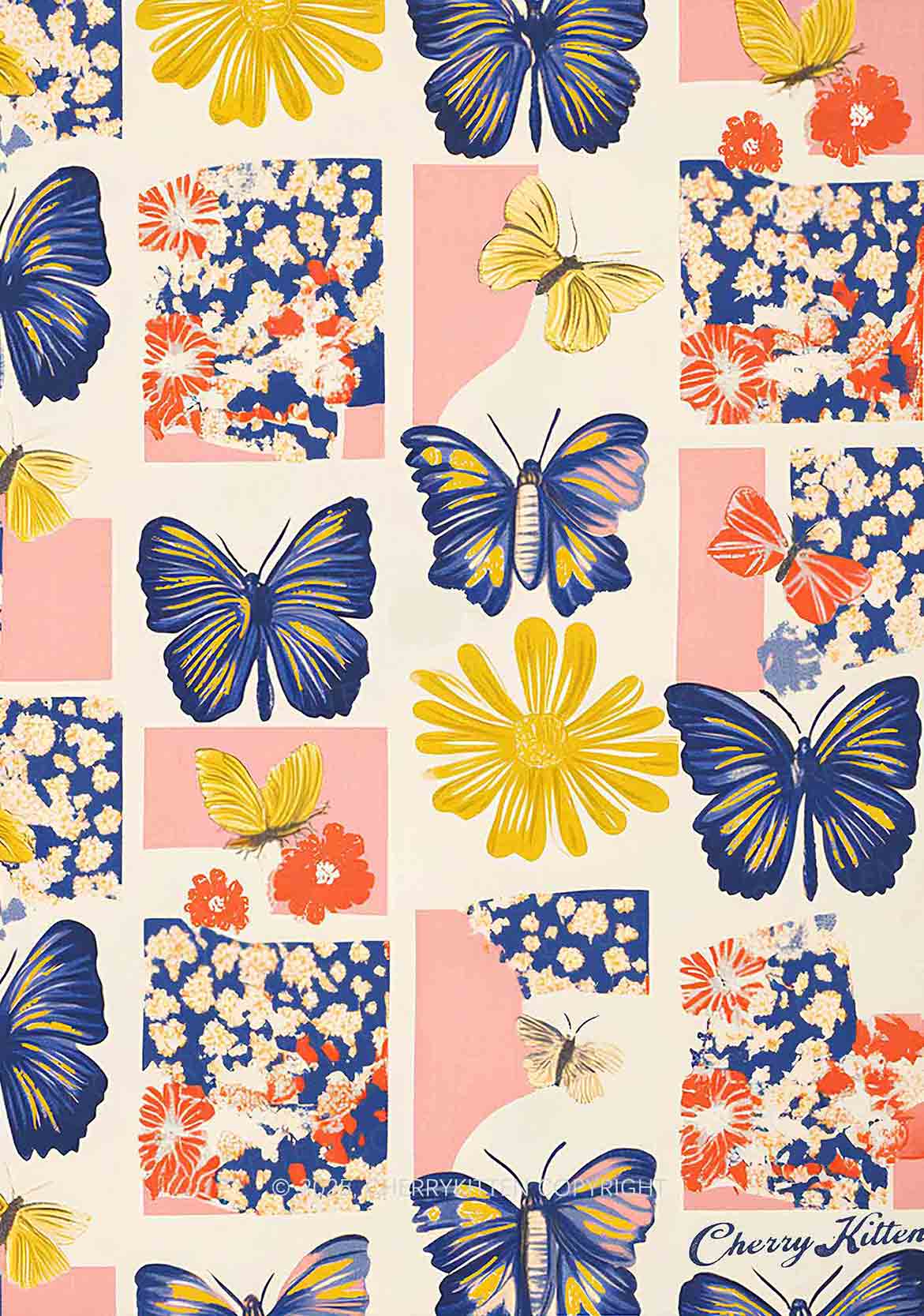 Butterfly Art Y2K Square Bandana Cherrykitten
