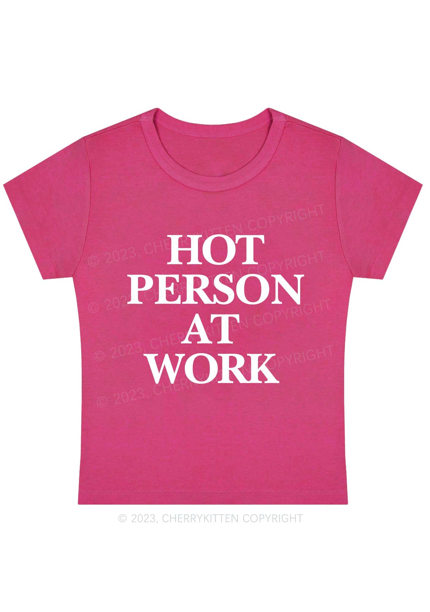 Curvy Hot Person At Work Y2K Baby Tee Cherrykitten