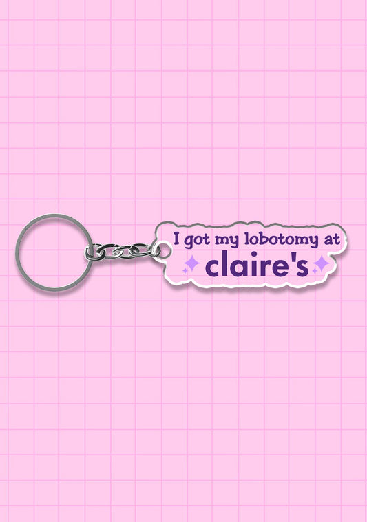 I Got My Lobotomy At Claire's 1Pc Y2K Keychain Cherrykitten
