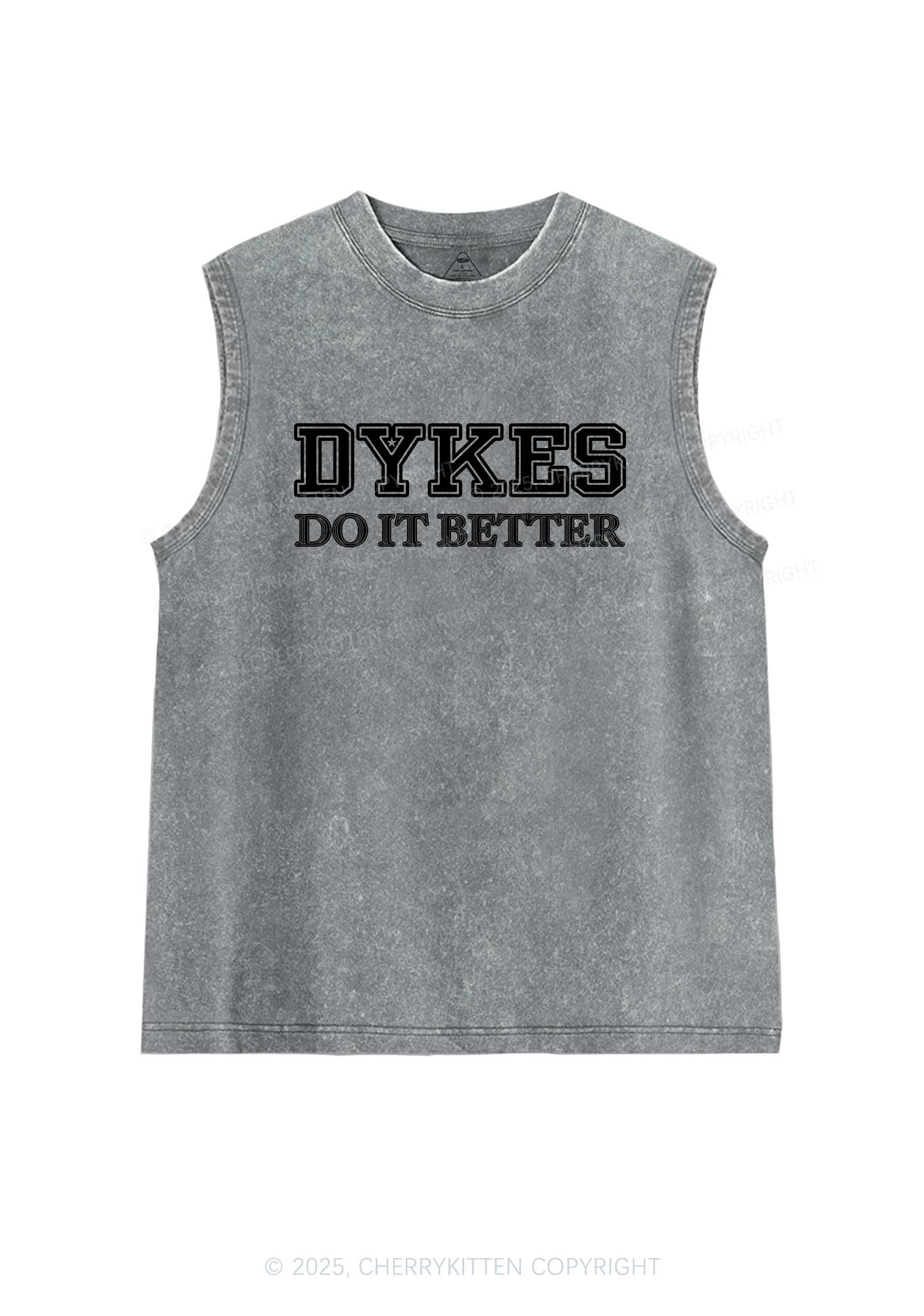 Dykes Do It Better Pride Y2K Washed Muscle Tank Cherrykitten