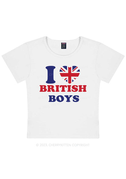 I Love British Boys Y2K Baby Tee Cherrykitten