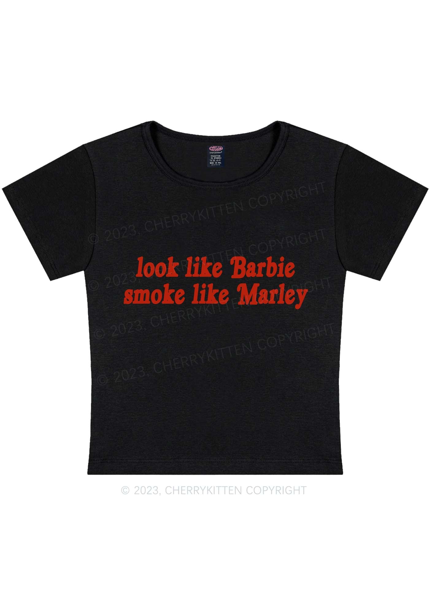 Smoke Like Marley Y2K Baby Tee Cherrykitten