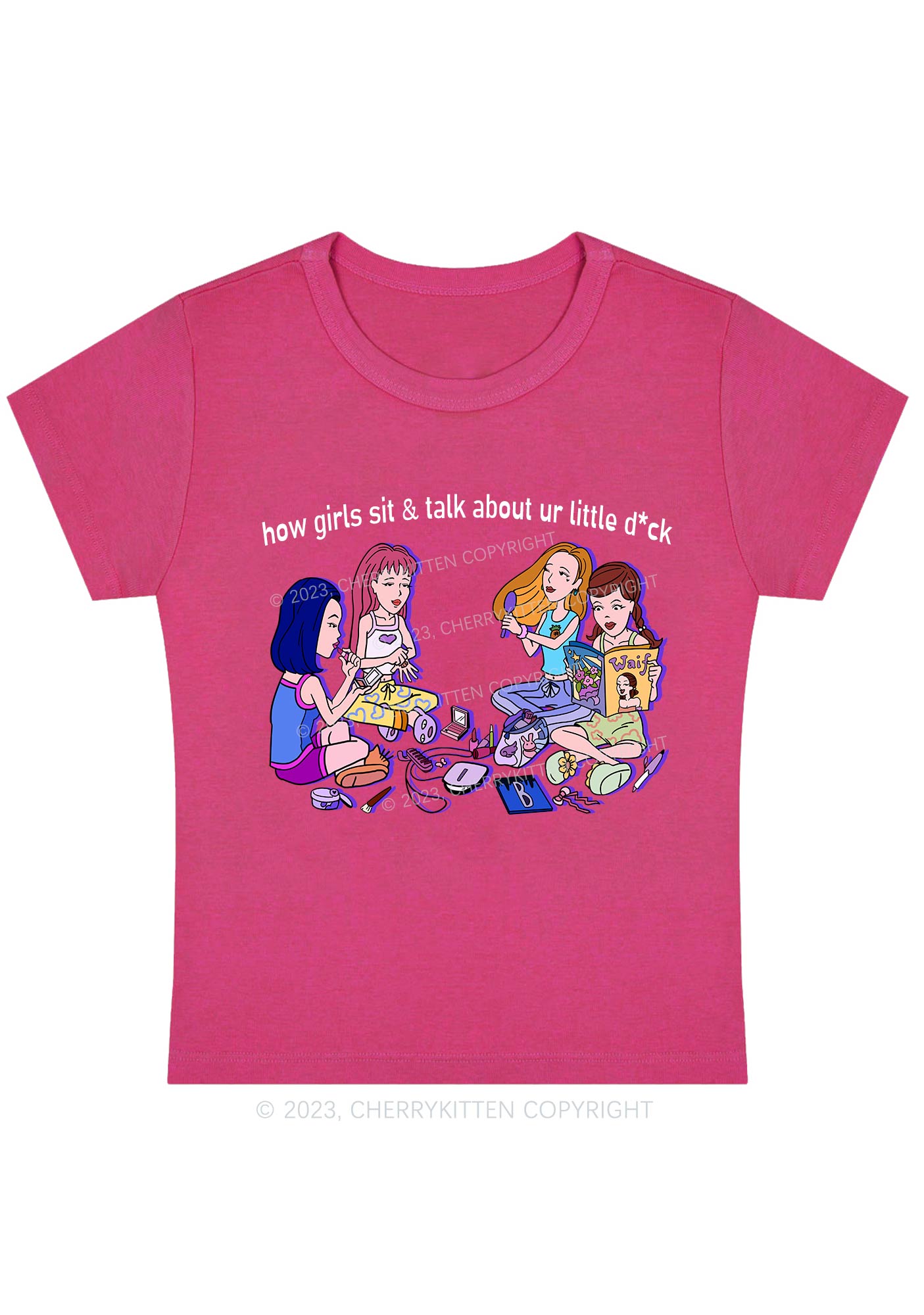 Curvy Girls Sit&Talk Baby Tee Cherrykitten