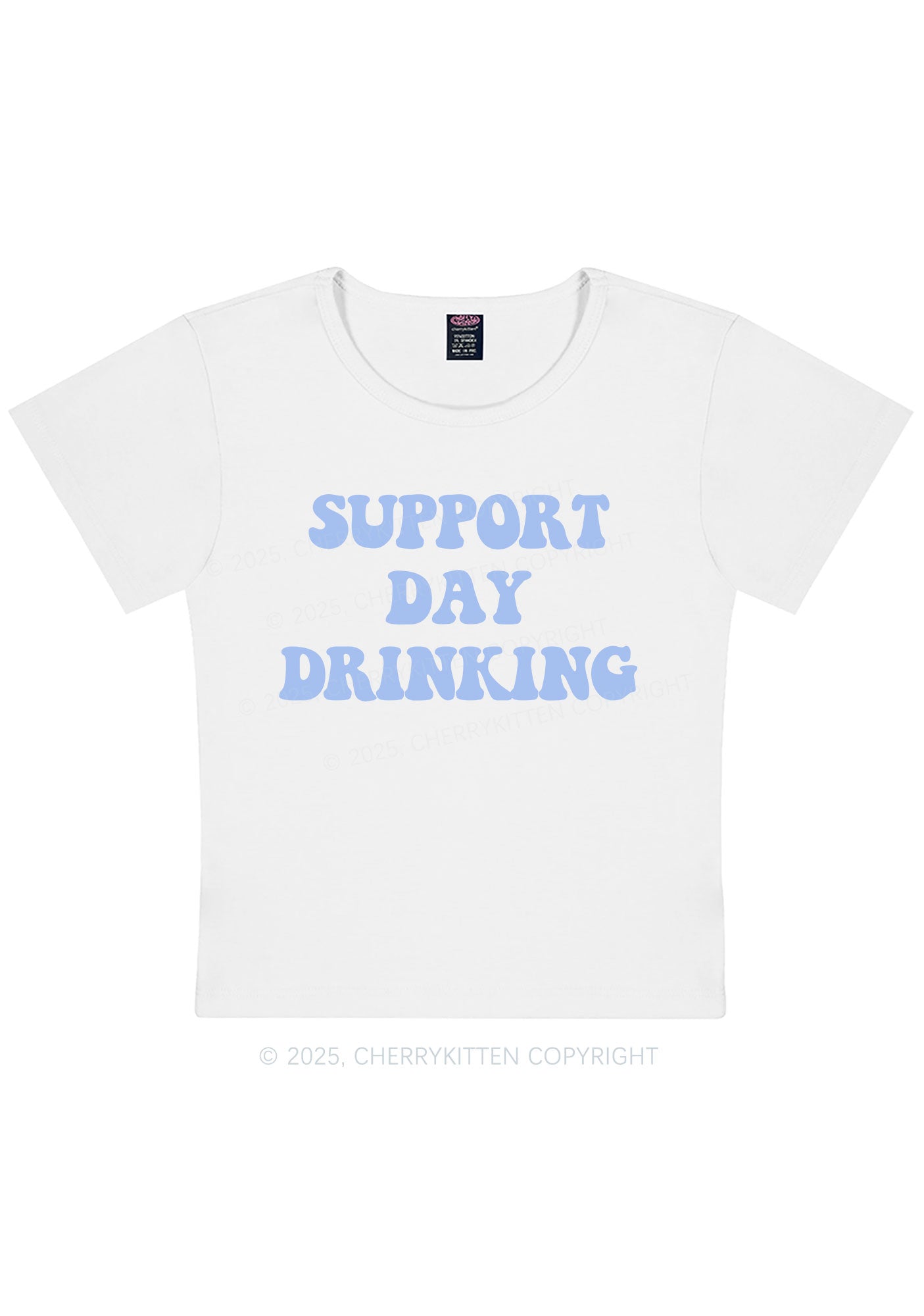 Curvy Support Day Drinking Y2K Baby Tee Cherrykitten