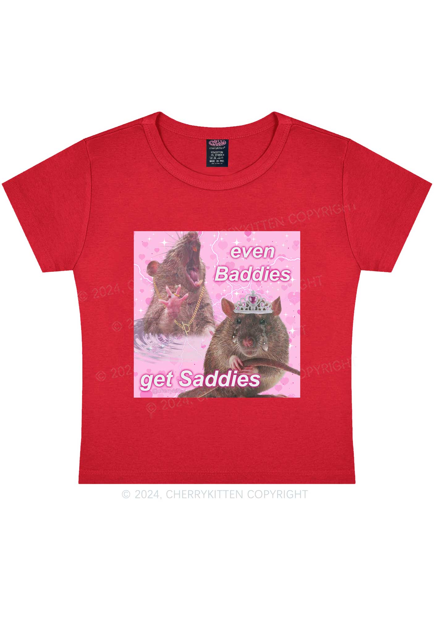 Rat Princess Get Saddies Y2K Baby Tee Cherrykitten