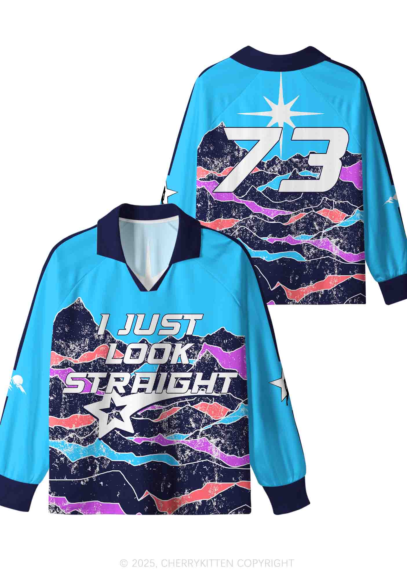 Custom I Just Look Straight Pride Y2K Sport Long Sleeve Jersey Shirts Cherrykitten