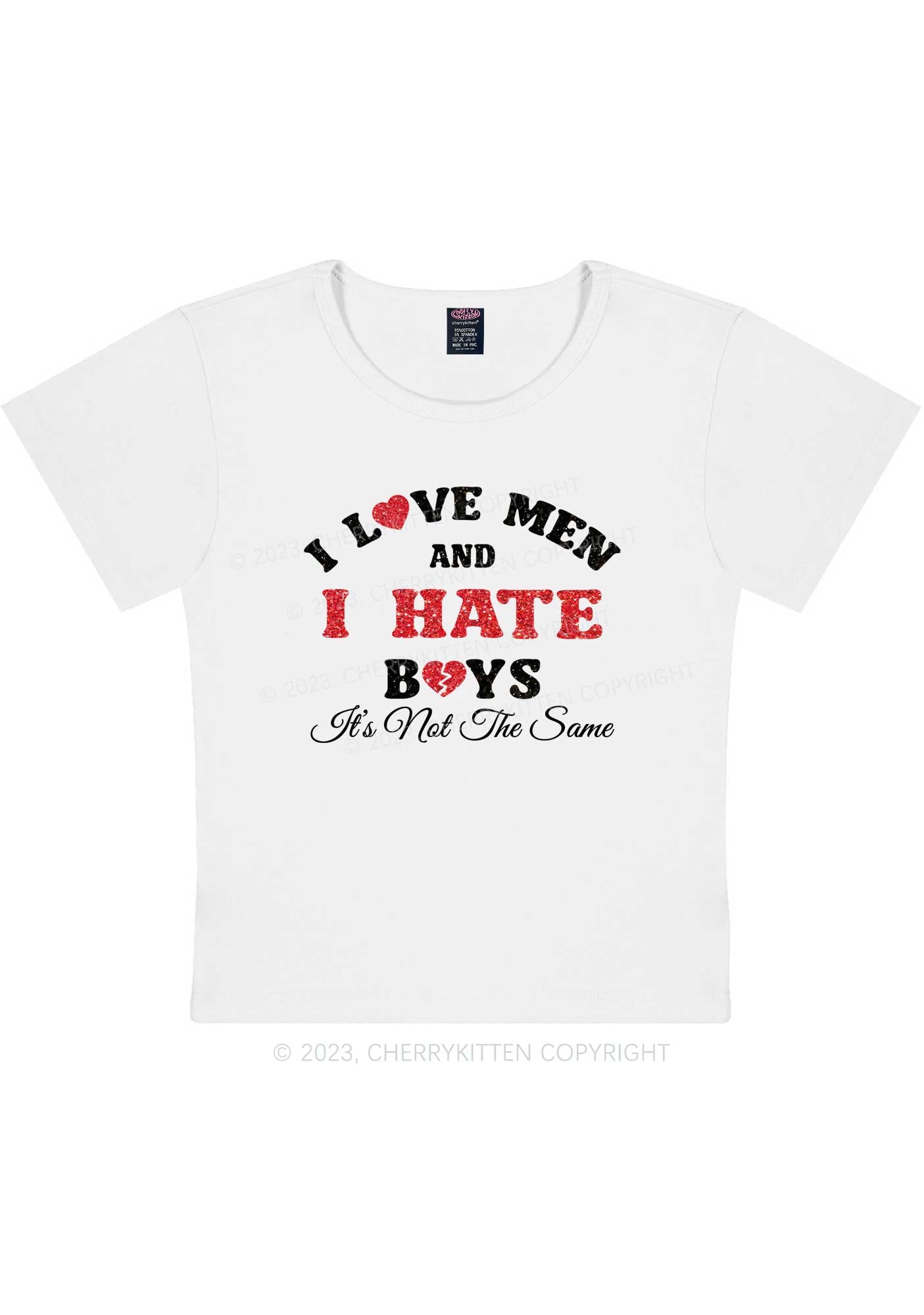 Curvy I Hate Boys Y2K Baby Tee Cherrykitten
