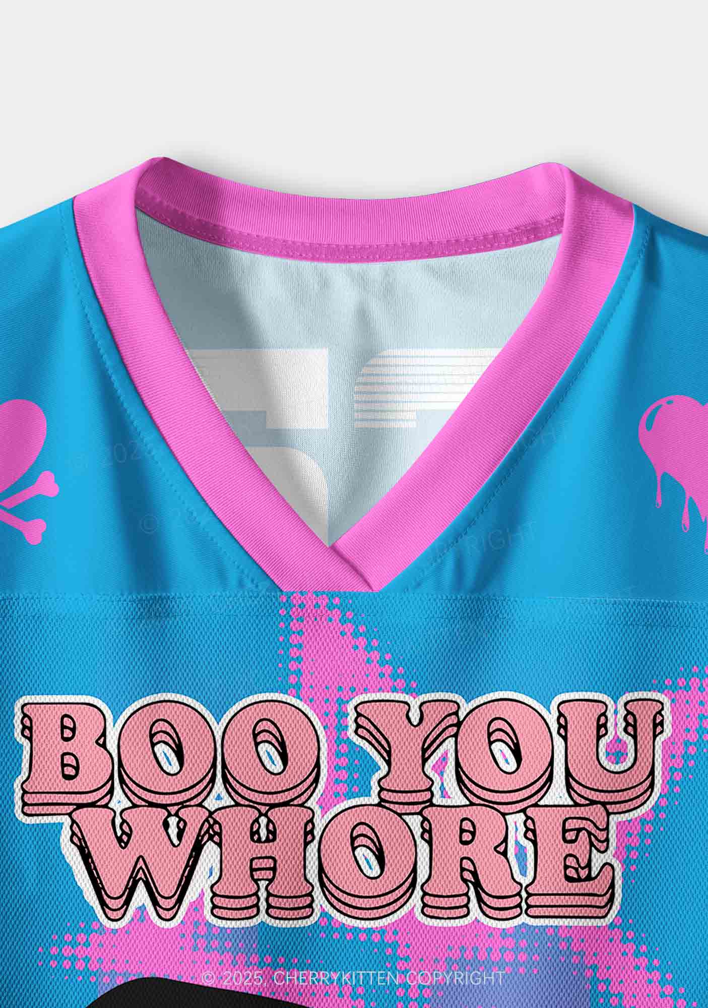 Custom Halloween Skeleton Boo You Hore Y2K Crop Sport Jersey Shirts Cherrykitten