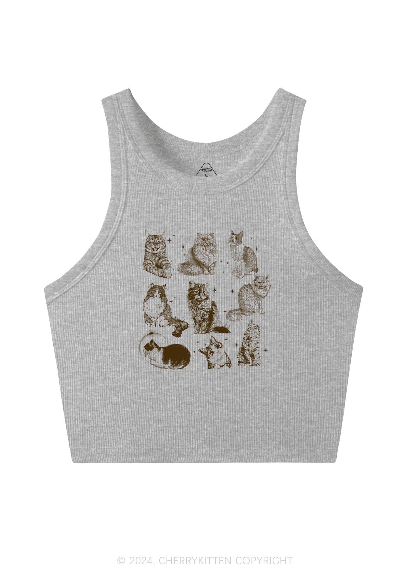 Retro Kitten Y2K Crop Tank Top Cherrykitten