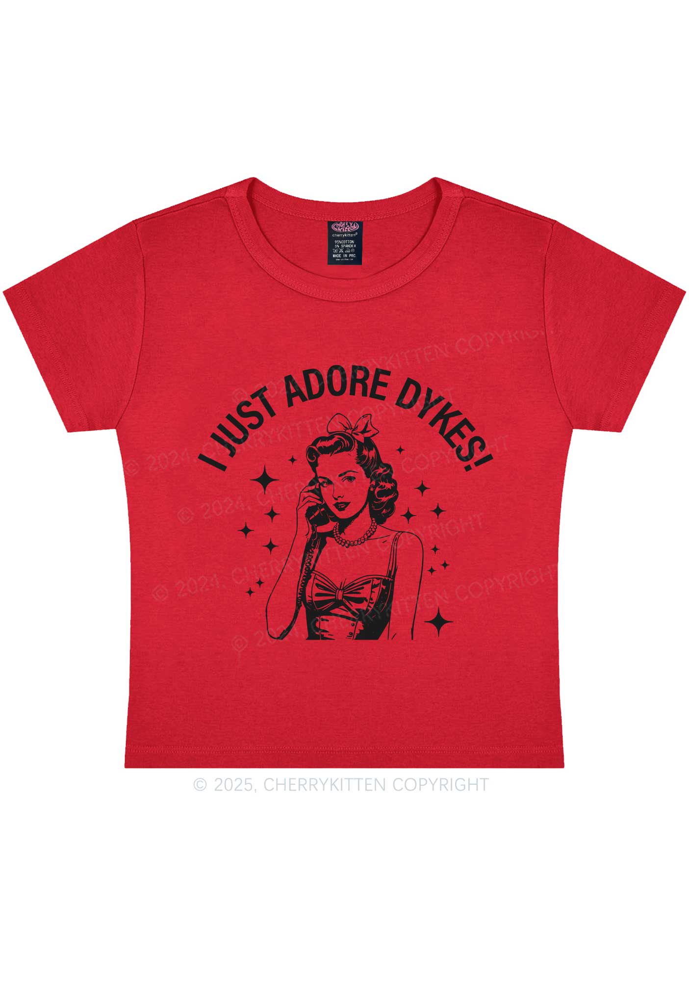I Just Adore Dykes Y2K Baby Tee Cherrykitten