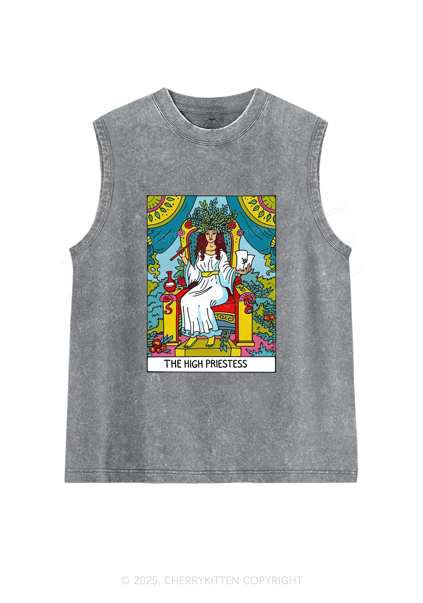 The High Priestess Y2K Washed Tank Cherrykitten