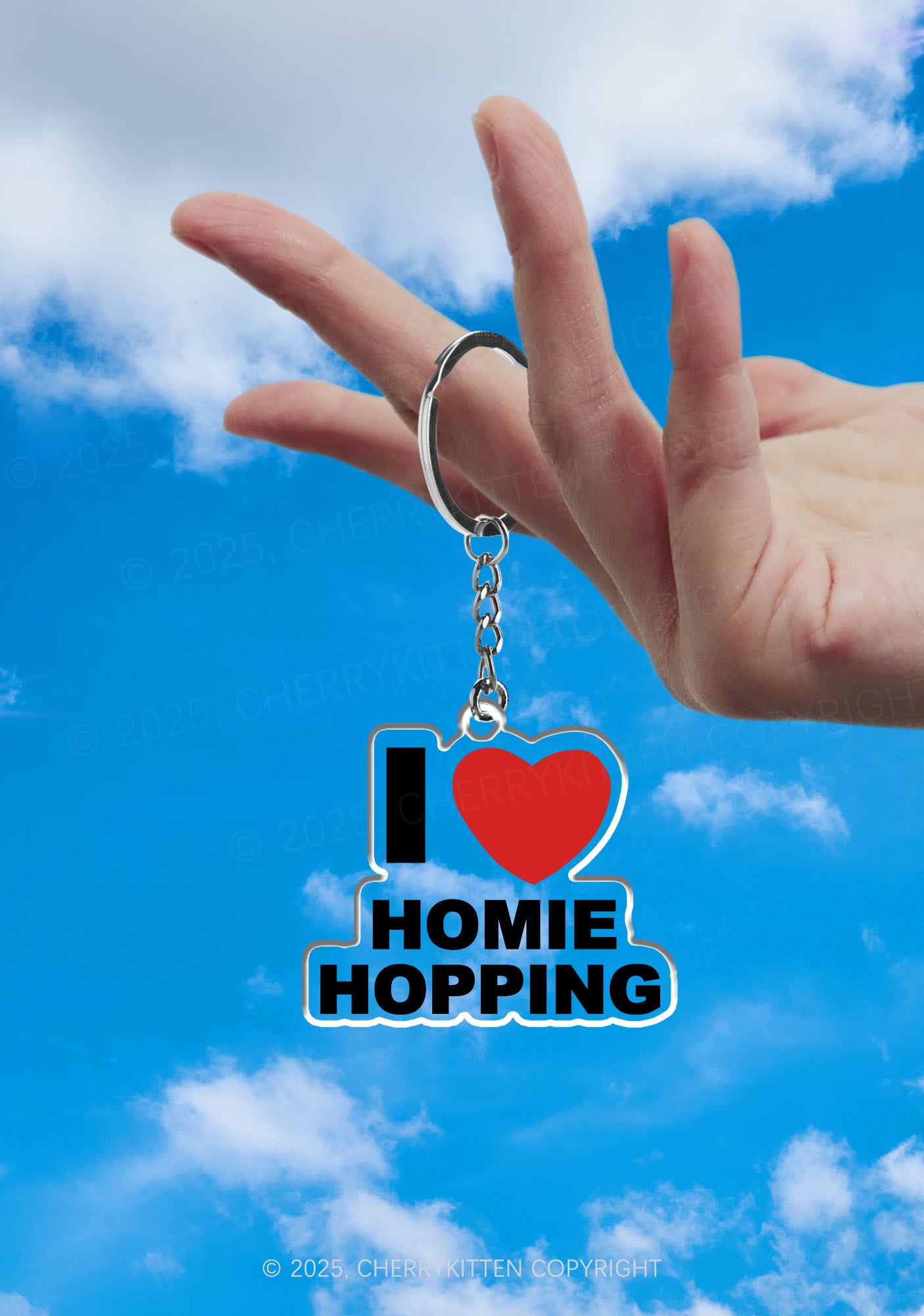 I Love Homie Hopping 1Pc Y2K Keychain Cherrykitten