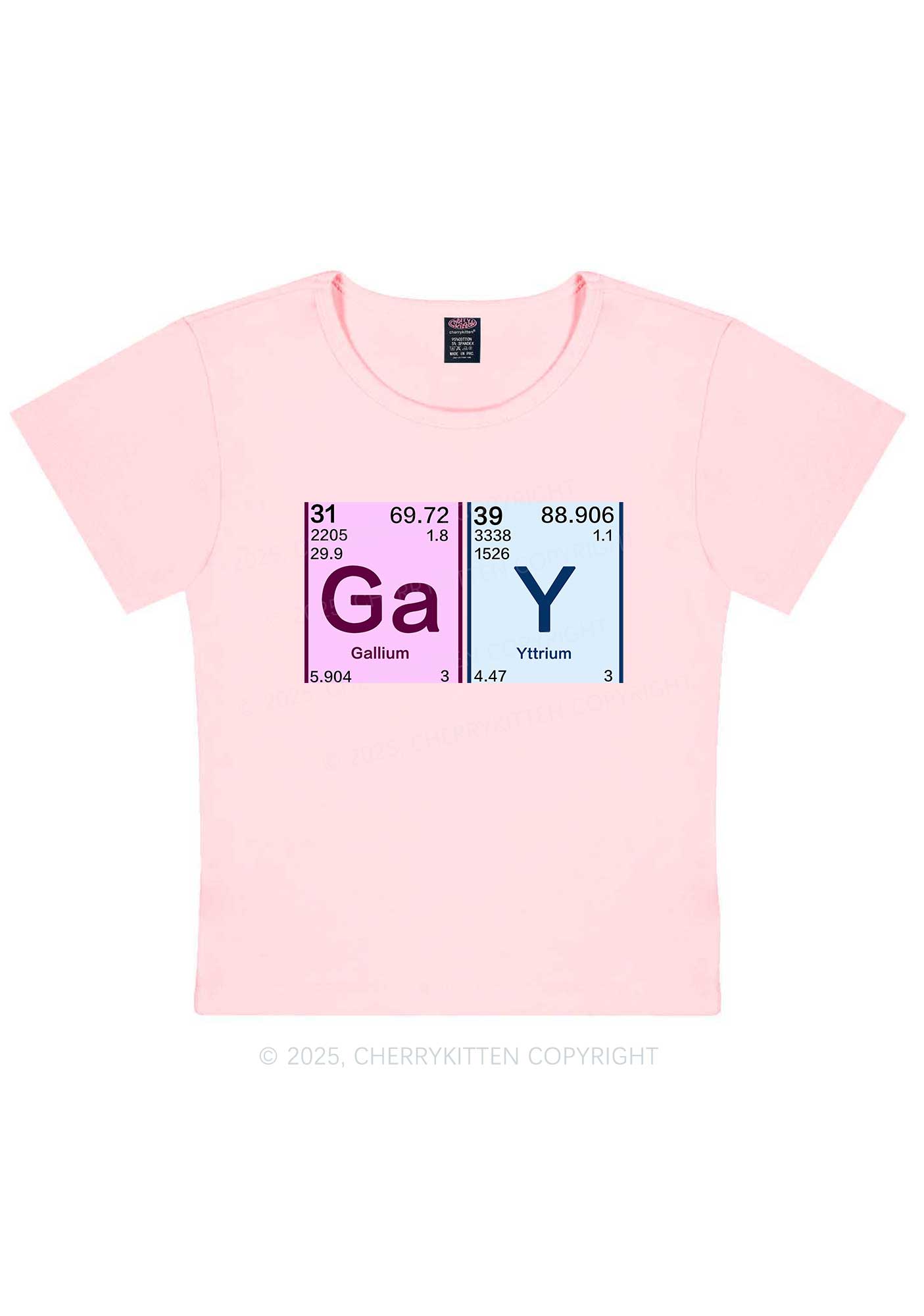 Gay Periodic Table Elements Pride Y2K Baby Tee Cherrykitten