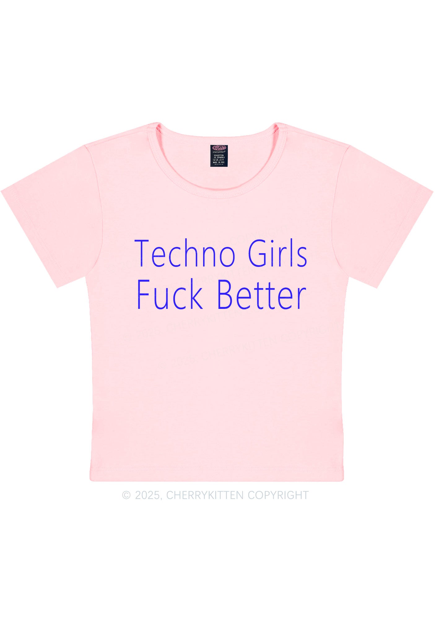 Techno Girls Fxxk Better Y2K Baby Tee Cherrykitten