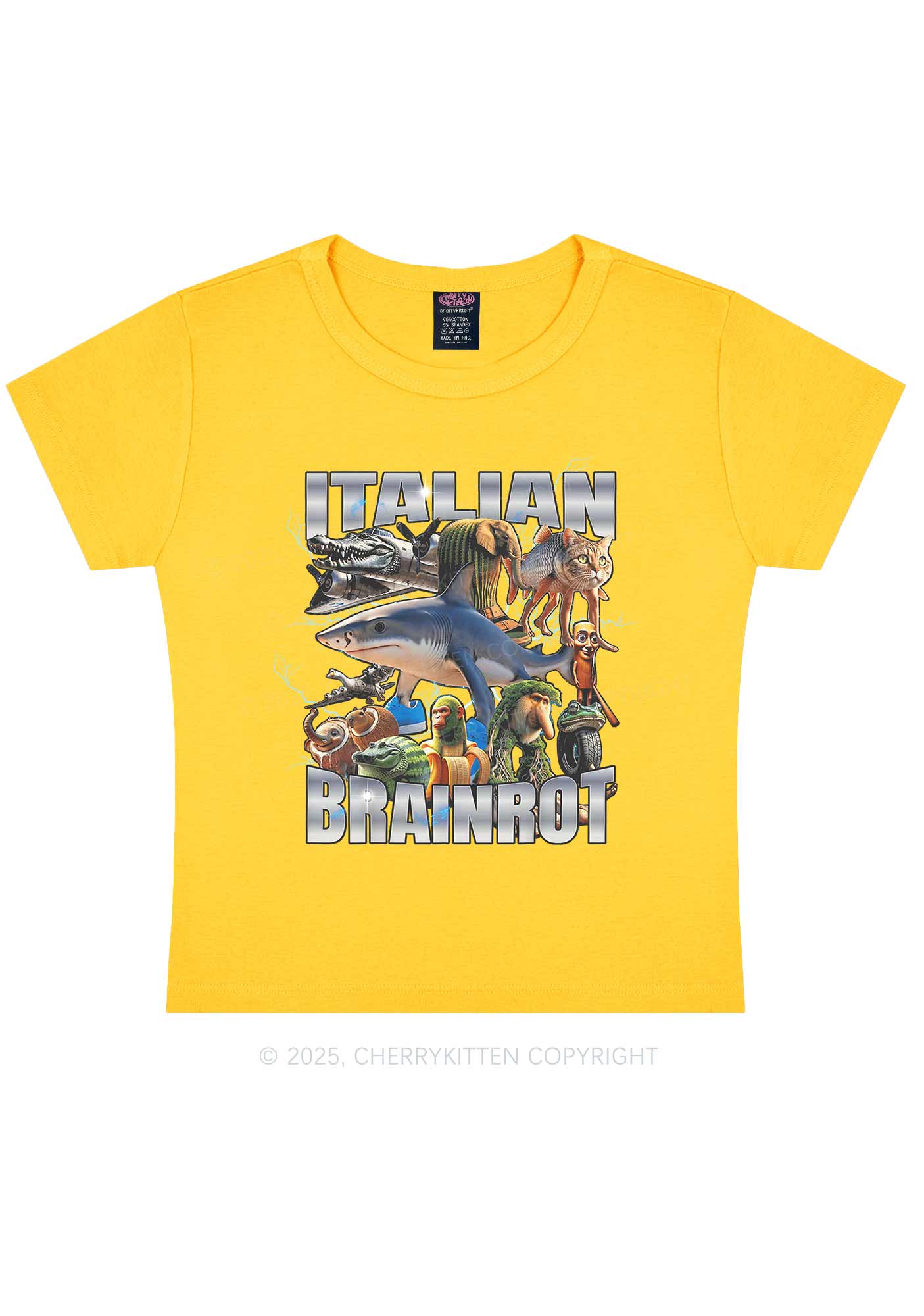Italian Brainrot Collection Y2K Baby Tee Cherrykitten