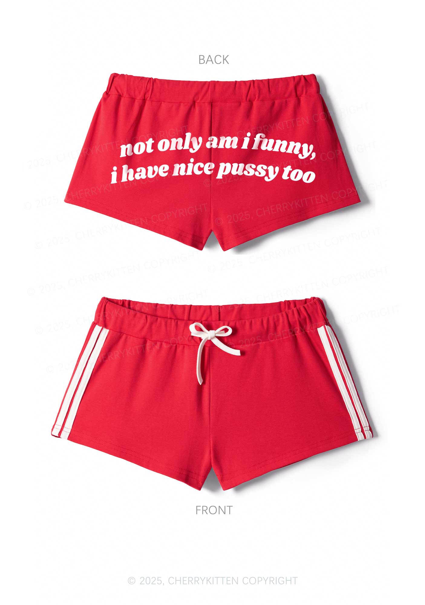 I Have Nice Puxxy Too Y2K Drawstring Mini Shorts Cherrykitten