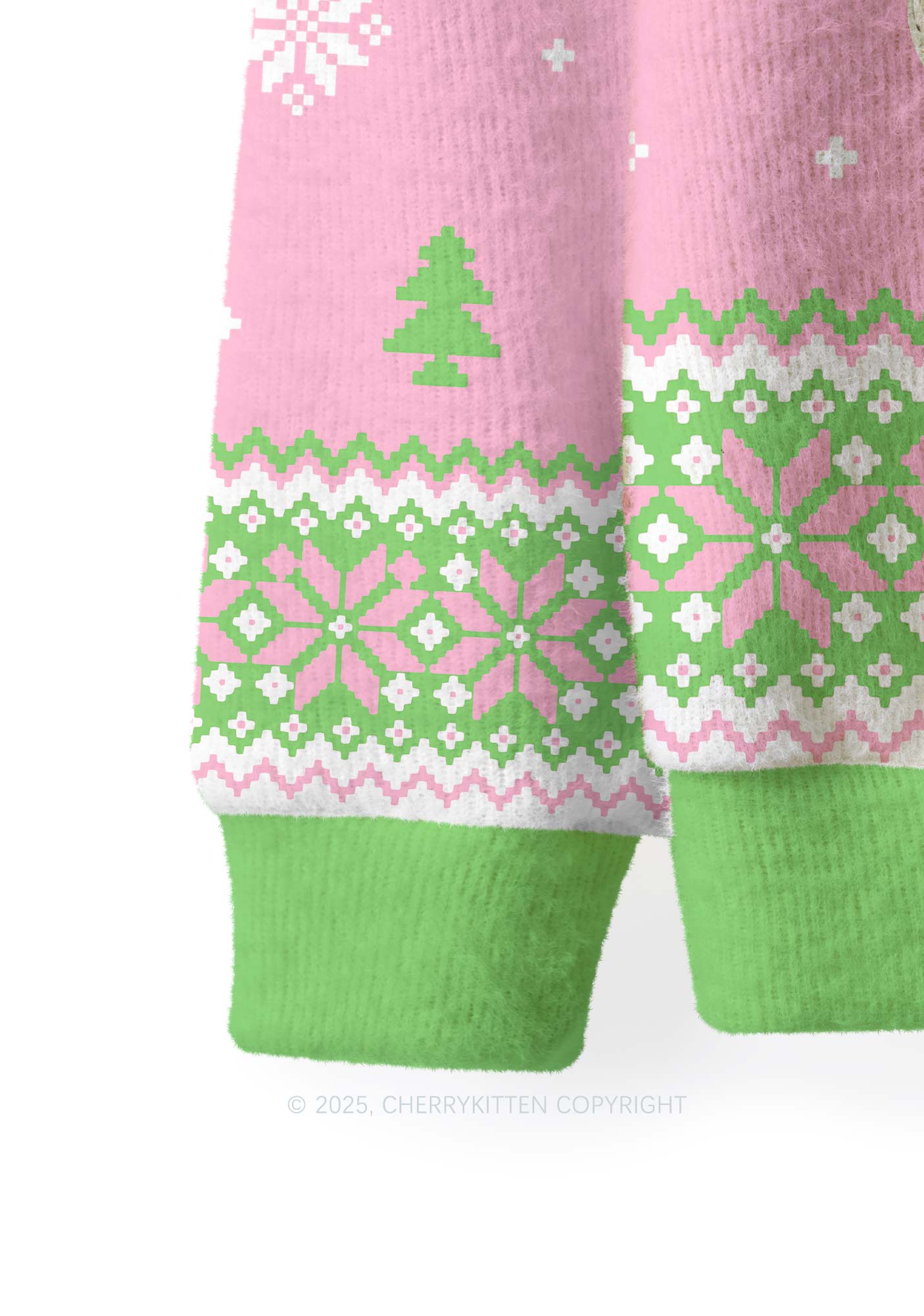 Smiling Santa Claus Y2K Christmas Knit Sweatshirt Cherrykitten