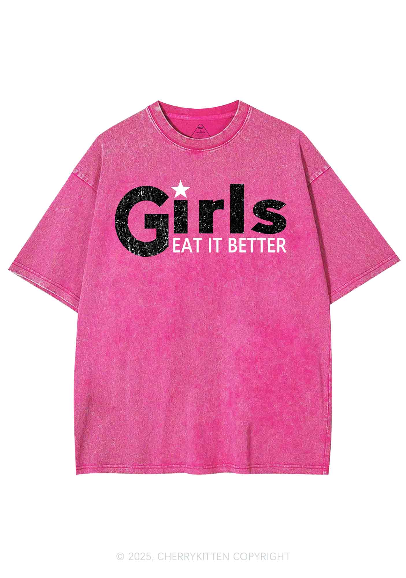 Girls Eat It Better Pride Y2K Shirts Washed Tee Cherrykitten