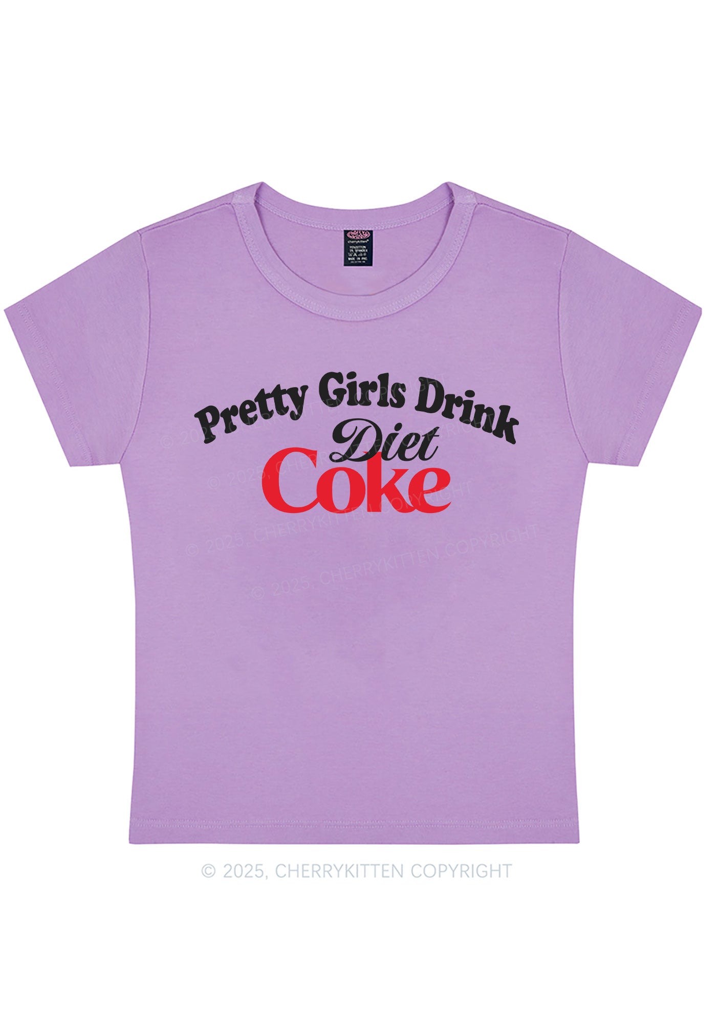 Curvy Pretty Girls Drink Diet Y2K Baby Tee Cherrykitten