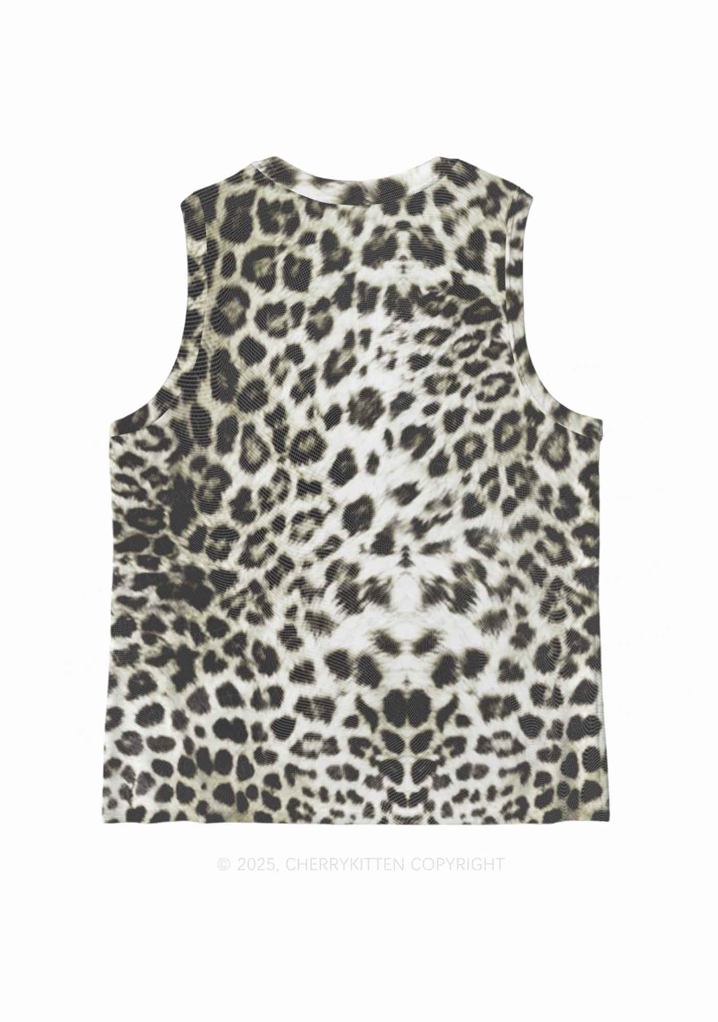 Wild Leopard Y2K Mesh Muscle Tank Cherrykitten