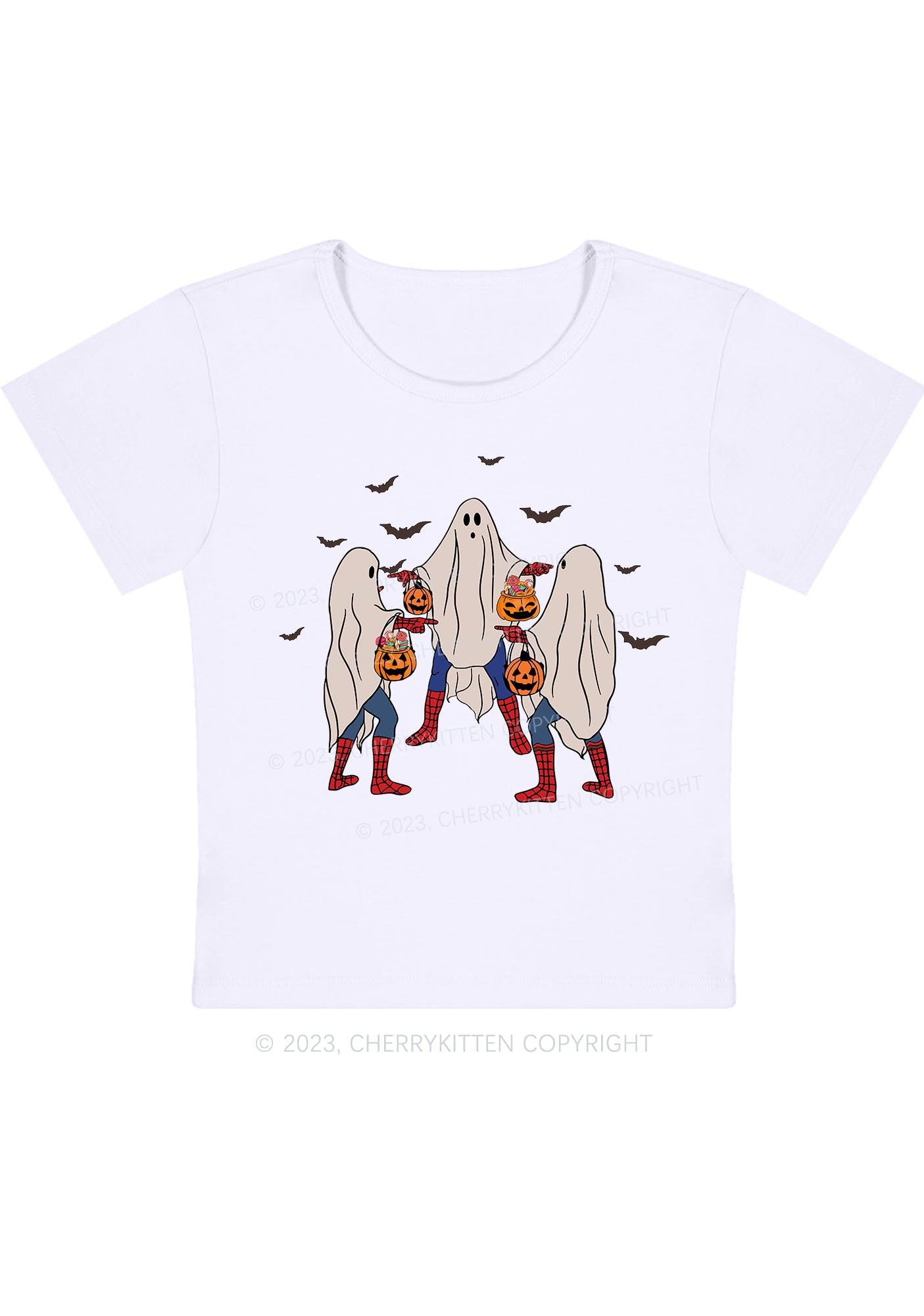 Three Ghost Spiderman Halloween Baby Tee Cherrykitten