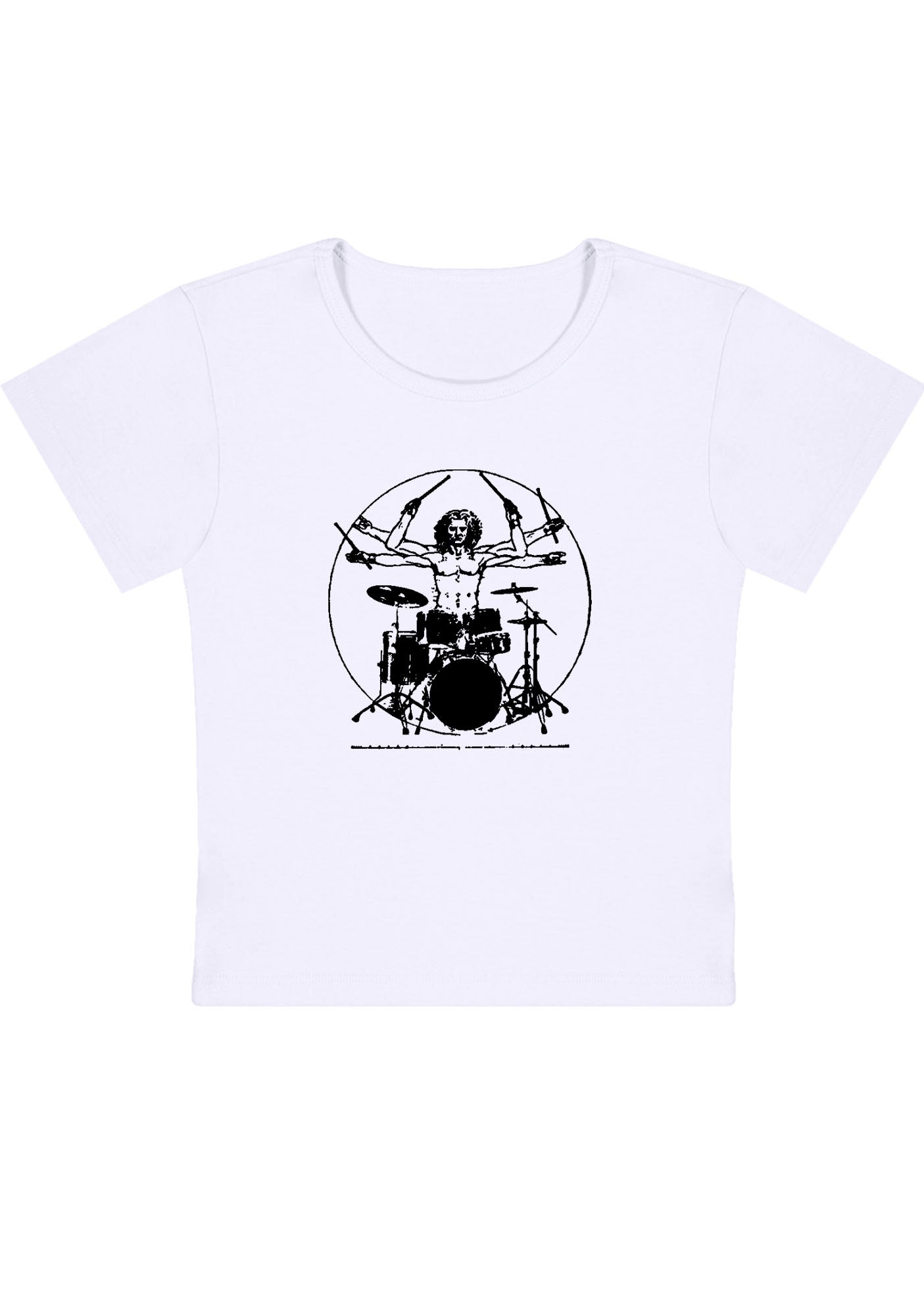 Vitruvian Drummer Y2K Baby Tee