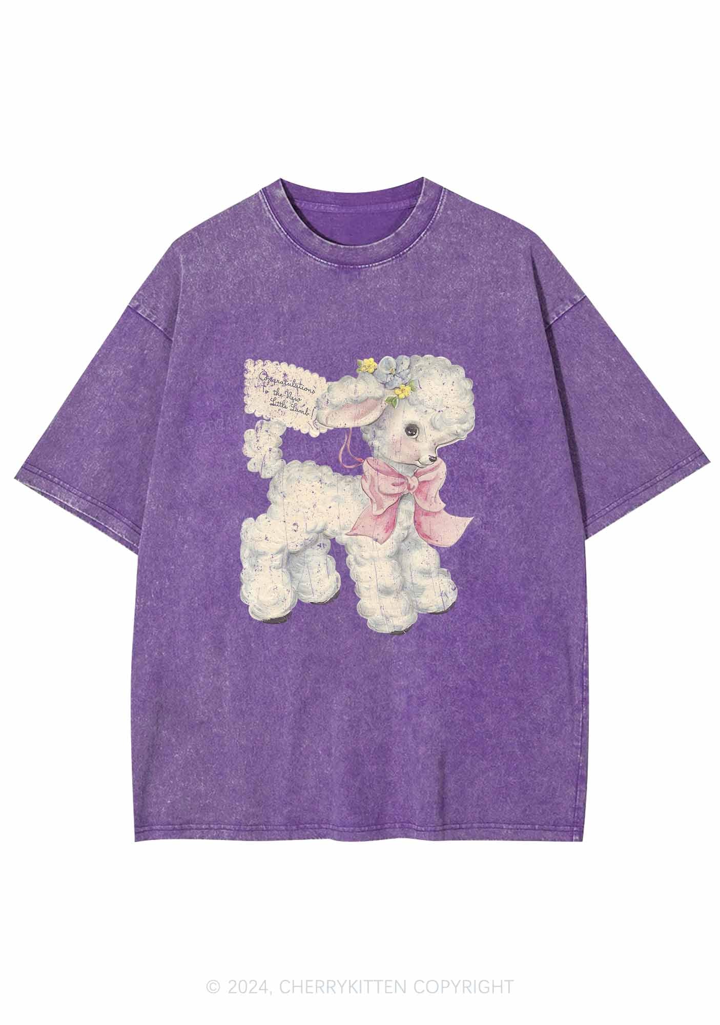 New Little Lamb Y2K Washed Tee Cherrykitten