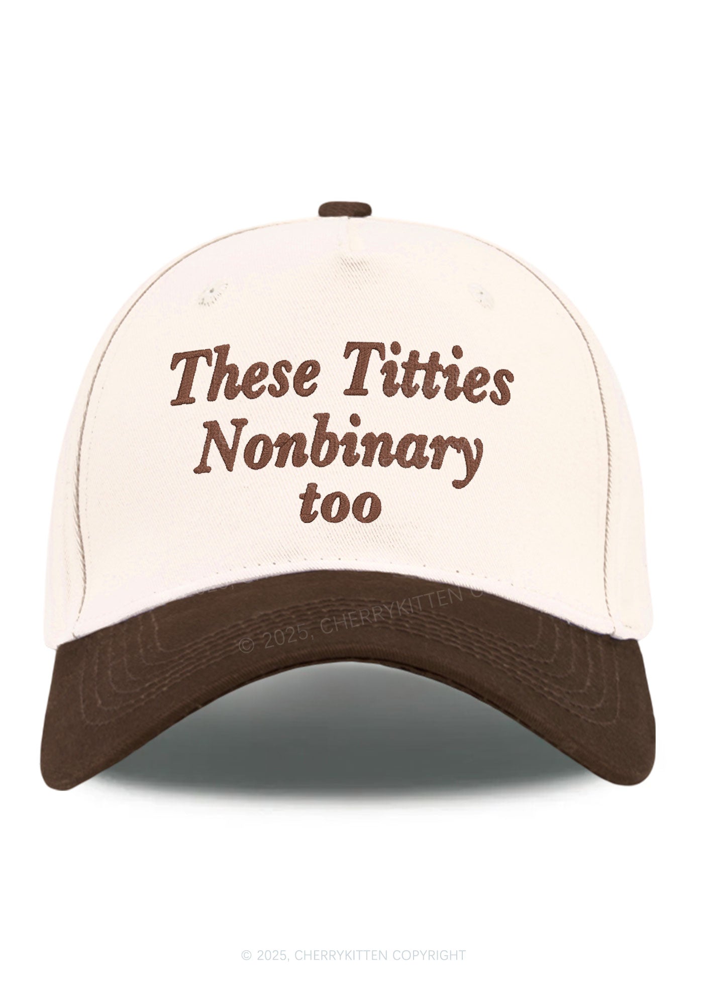 Embroidered Txtties Nonbinary Too Y2K Color Block Baseball Cap Cherrykitten