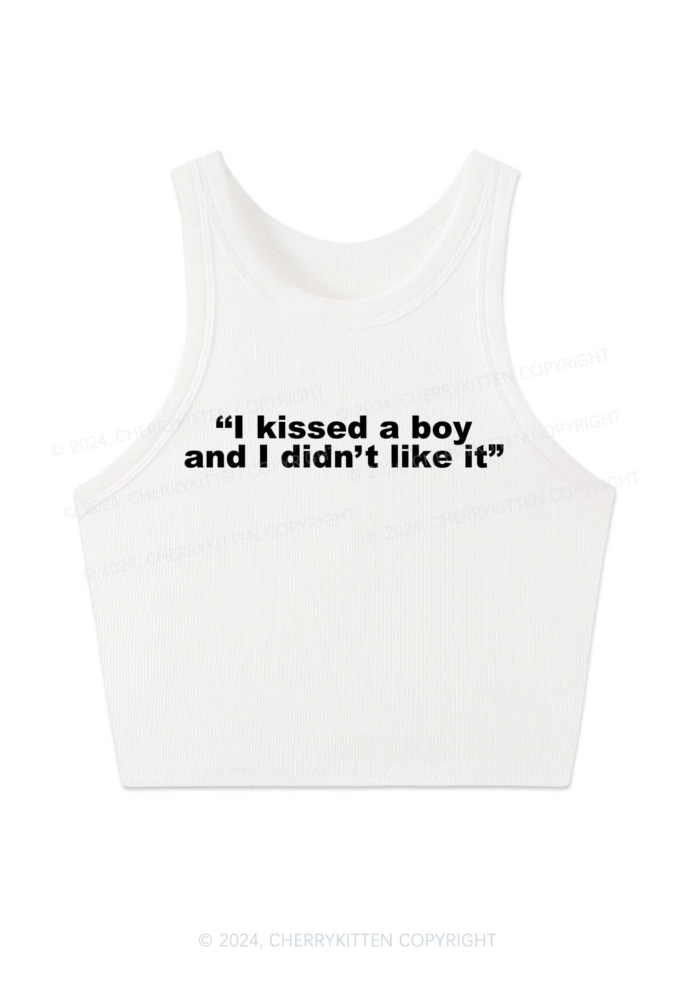 I Kissed A Boy Y2K Crop Tank Top Cherrykitten