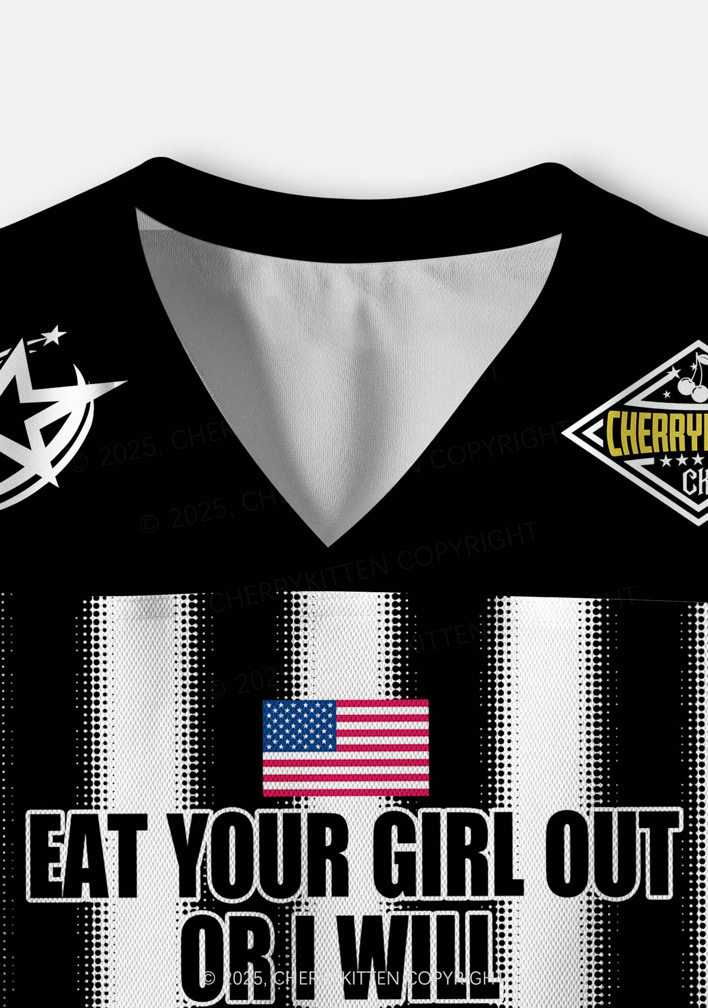 Custom Black Eat Your Girl Out Pride Y2K Crop Sport Jersey Shirts Cherrykitten