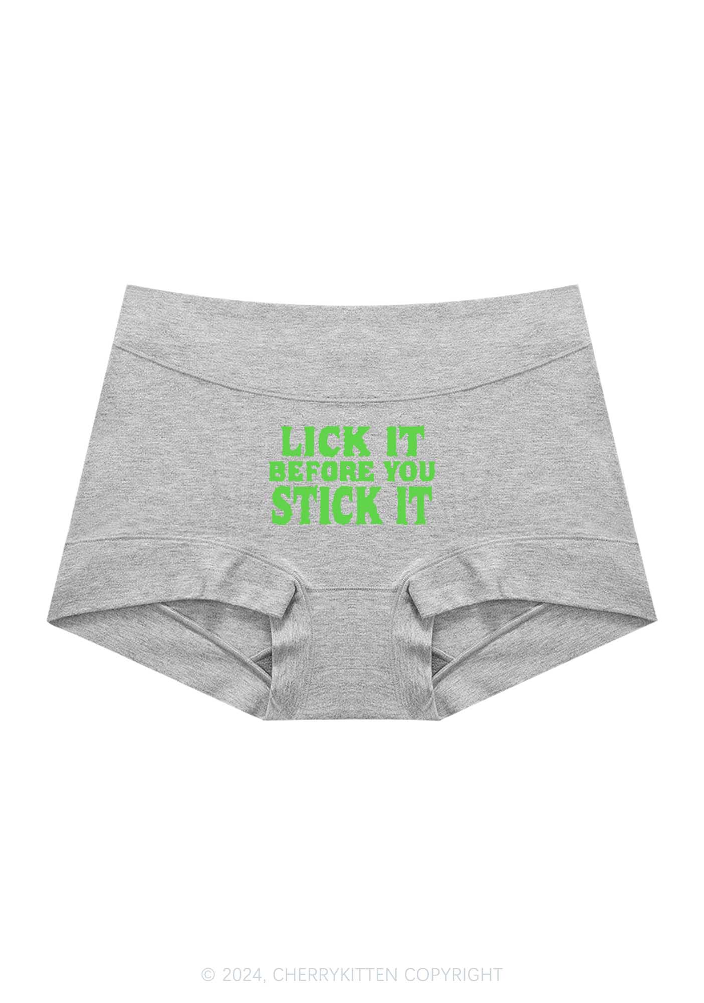 Lick It Before Stick It Y2K Mid Rise Waist Boyshort Cherrykitten