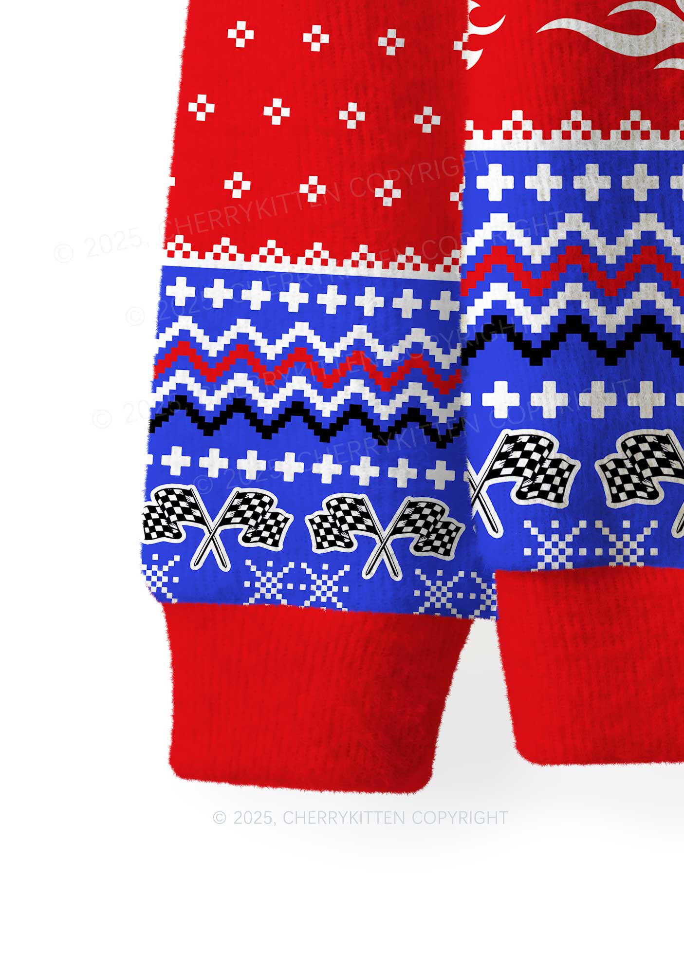 Pretty Girls Drink Redbull Y2K Christmas Knit Sweatshirt Cherrykitten