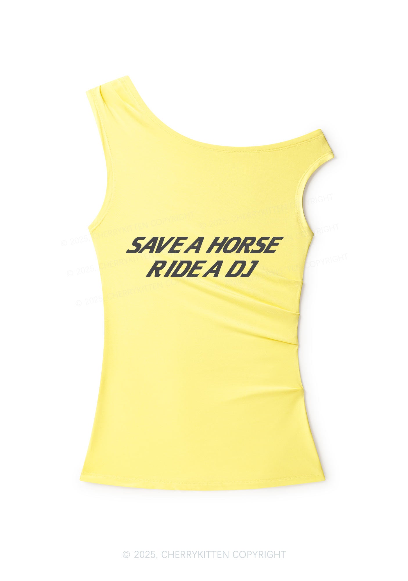 Ride A DJ Y2K Off Shoulder Tank Top Cherrykitten