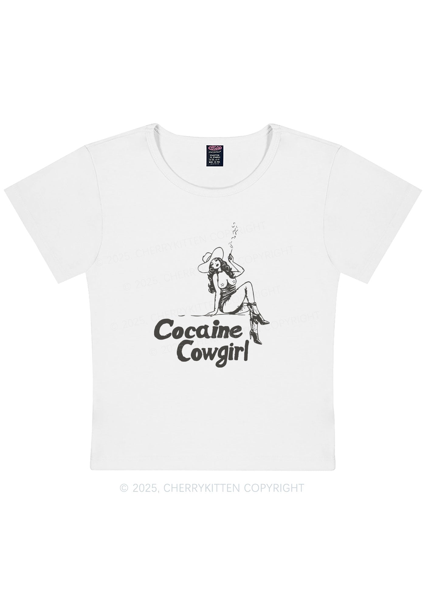 Curvy Cola Cowgirl Y2K Baby Tee Cherrykitten