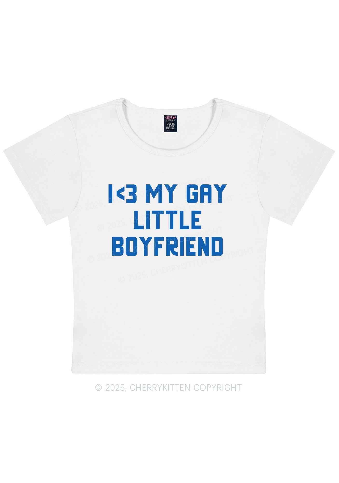 Love My Gay BF Pride Y2K Baby Tee Cherrykitten