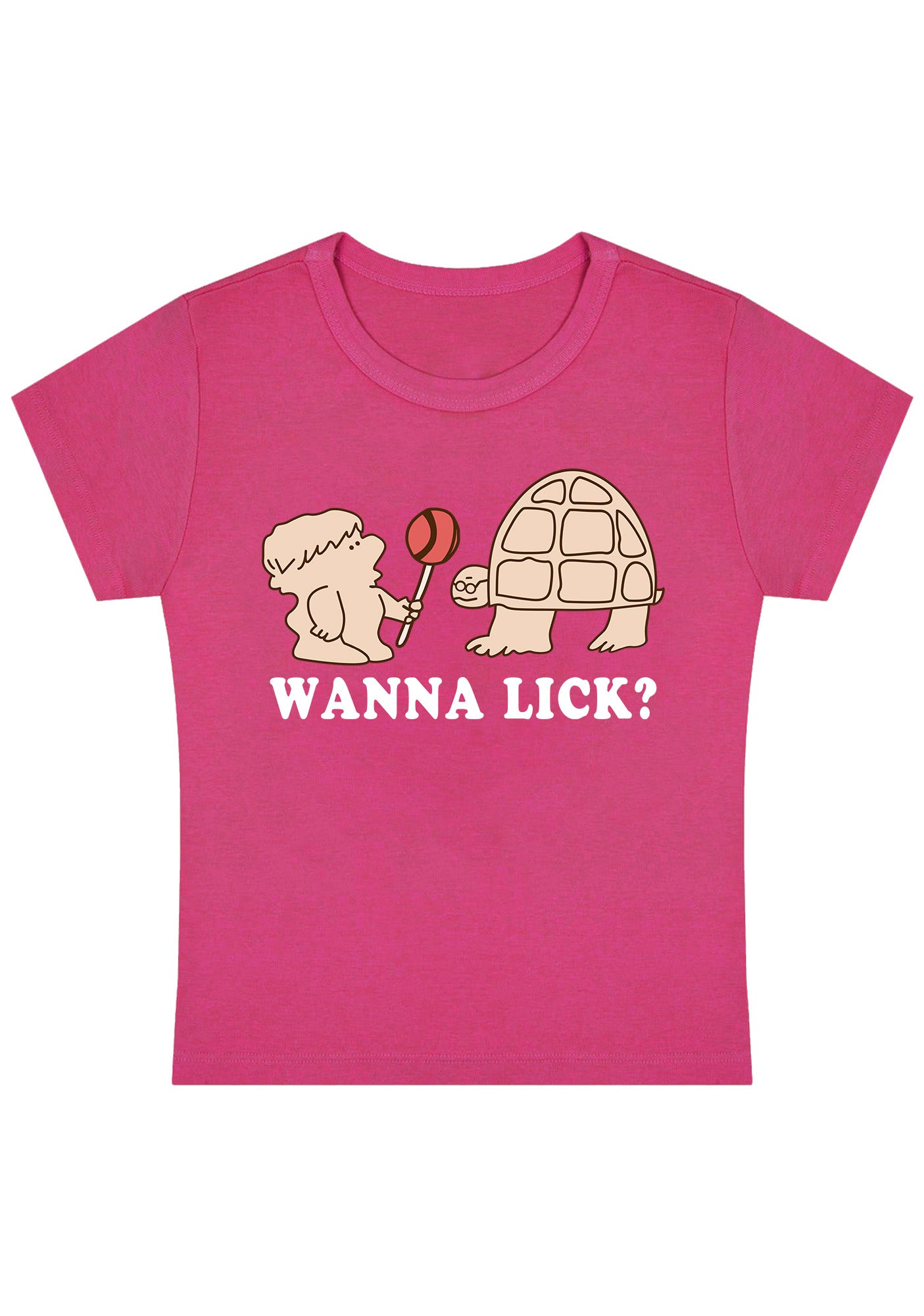 Curvy Wanna Lick Lollipop  Baby Tee