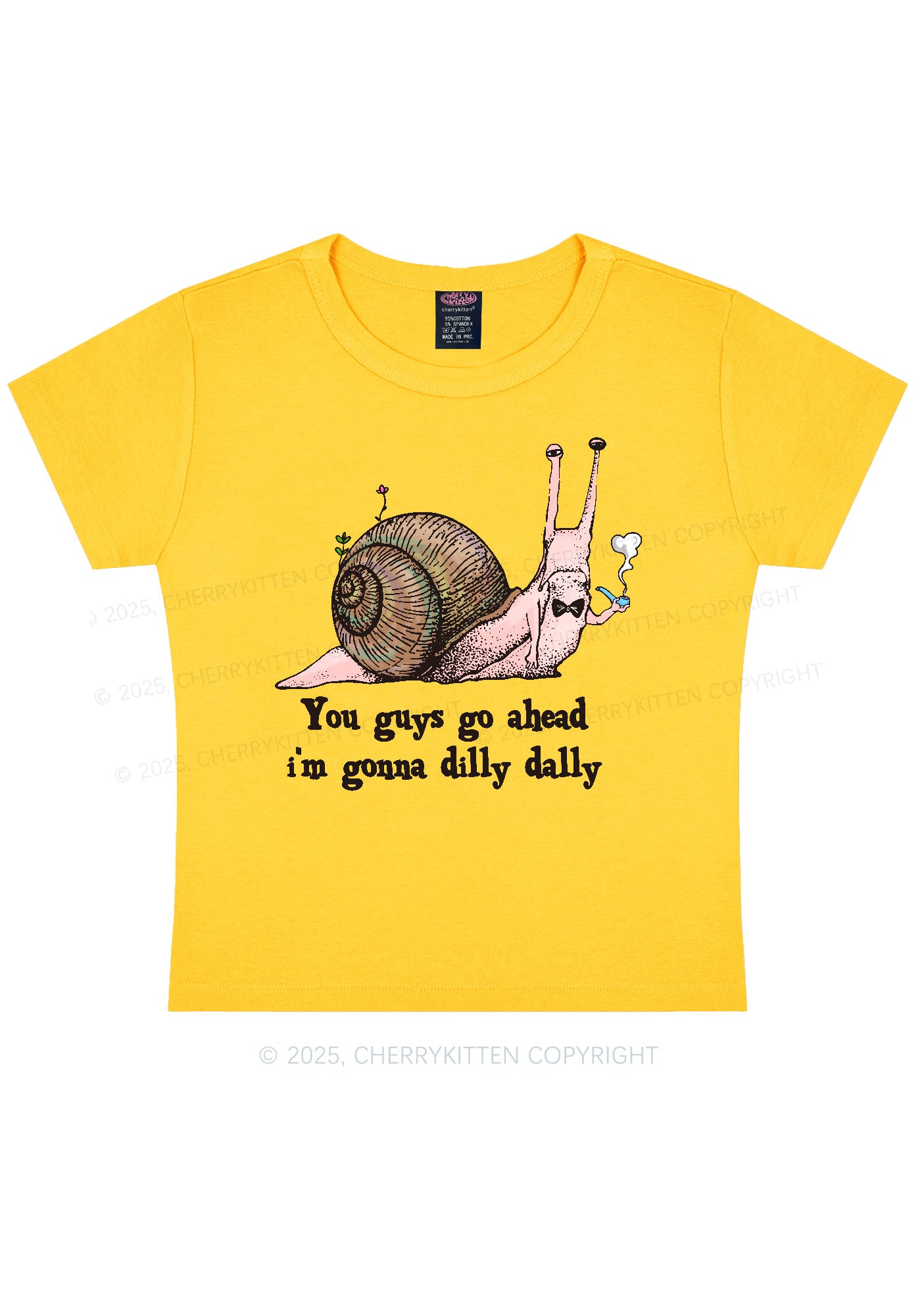 Im Gonna Dilly Dally Y2K Baby Tee Cherrykitten