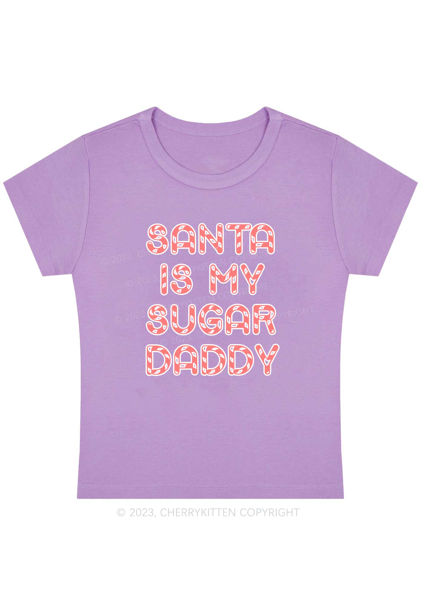 Santa Sugar Daddy Christmas Y2K Baby Tee Cherrykitten