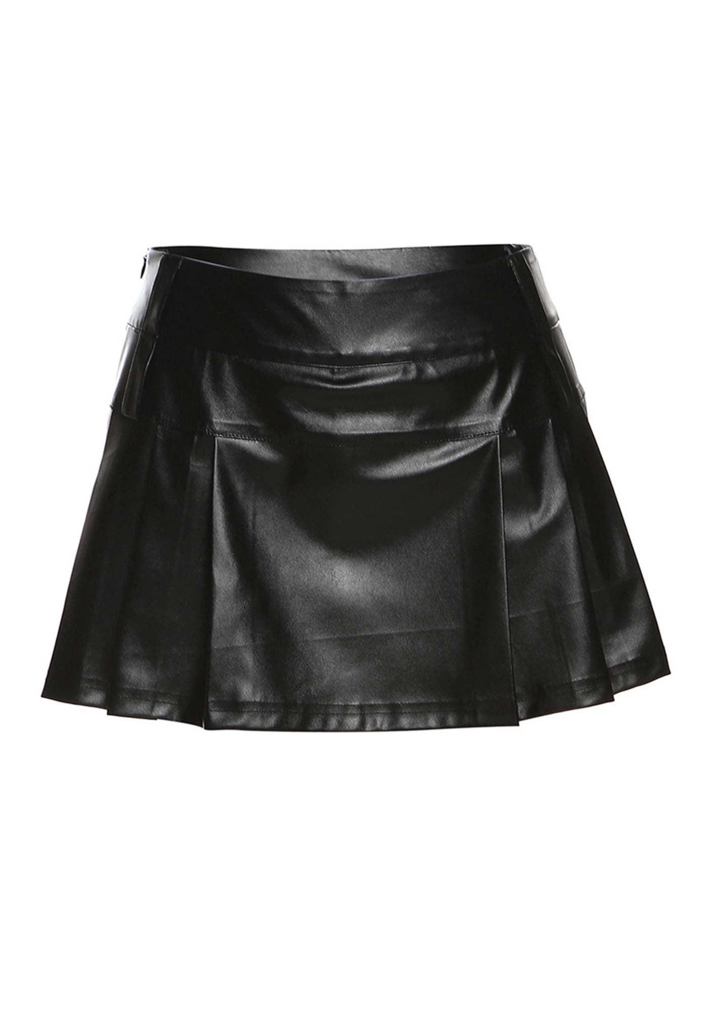 Y2K Solid Color High Waist Pleated Skirt Cherrykitten