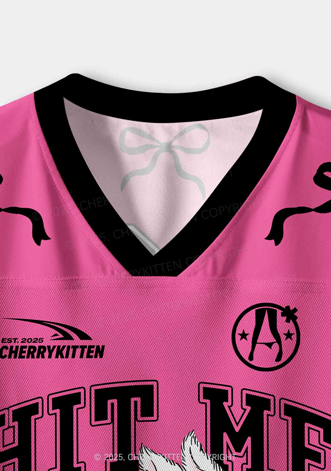 Custom Hit Me White Bunny Y2K Crop Sport Jersey Shirts Cherrykitten