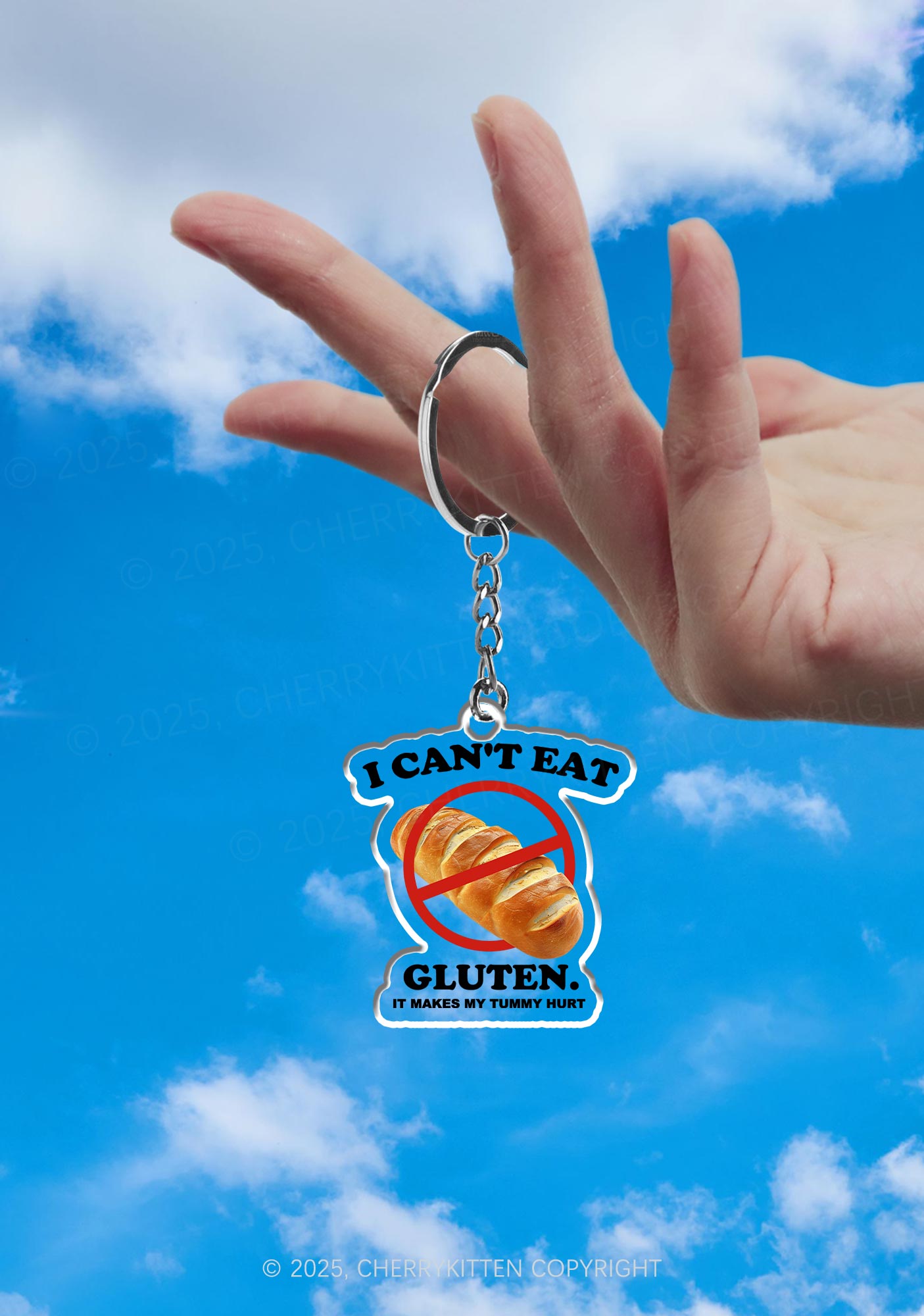 I Cant Eat Gluten 1Pc Y2K Keychain Cherrykitten