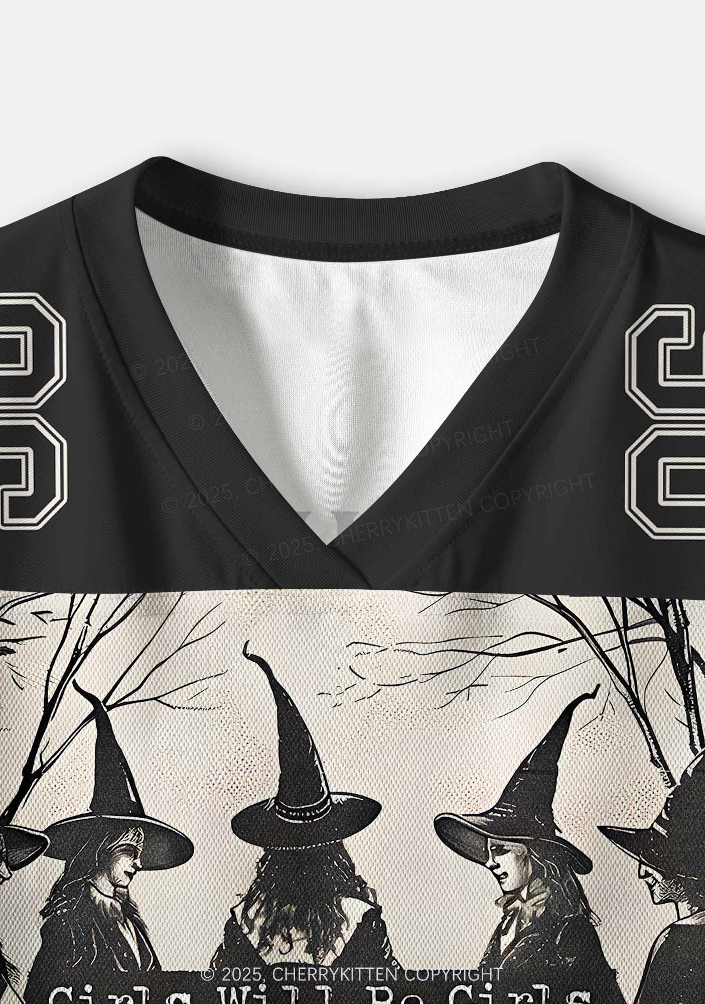 Custom Halloween Girls Will Be Girls Y2K Crop Sport Jersey Shirts Cherrykitten