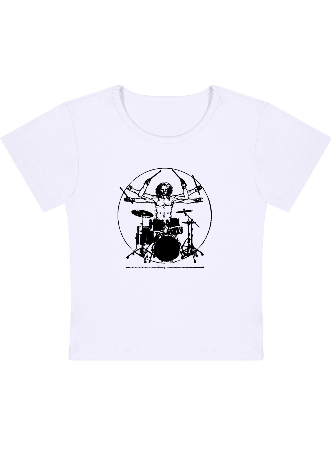 Curvy Vitruvian Drummer Baby Tee