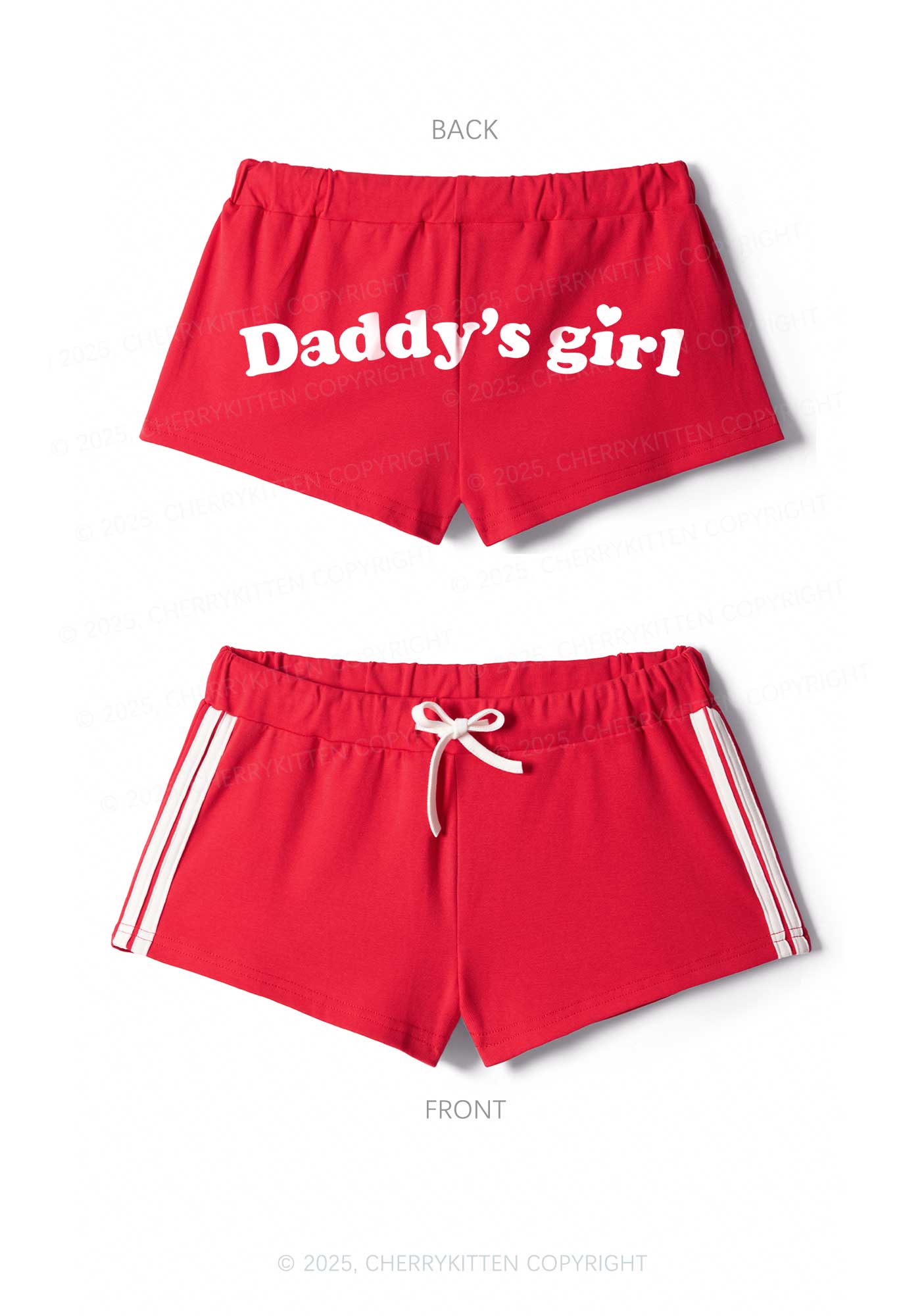 Daddys Girl Y2K Drawstring Mini Shorts Cherrykitten