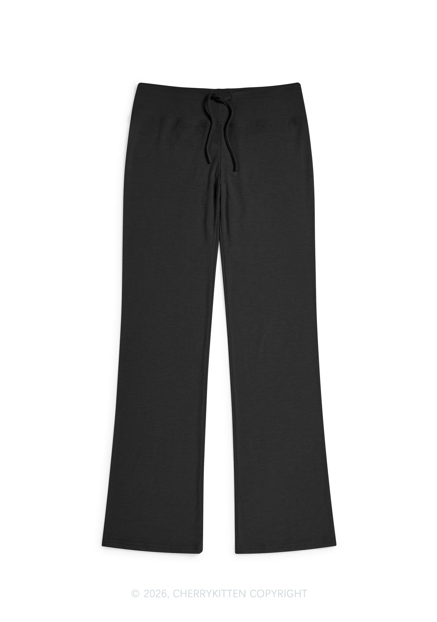 Plain Y2K Low Rise Drawstring Flare Pants Cherrykitten