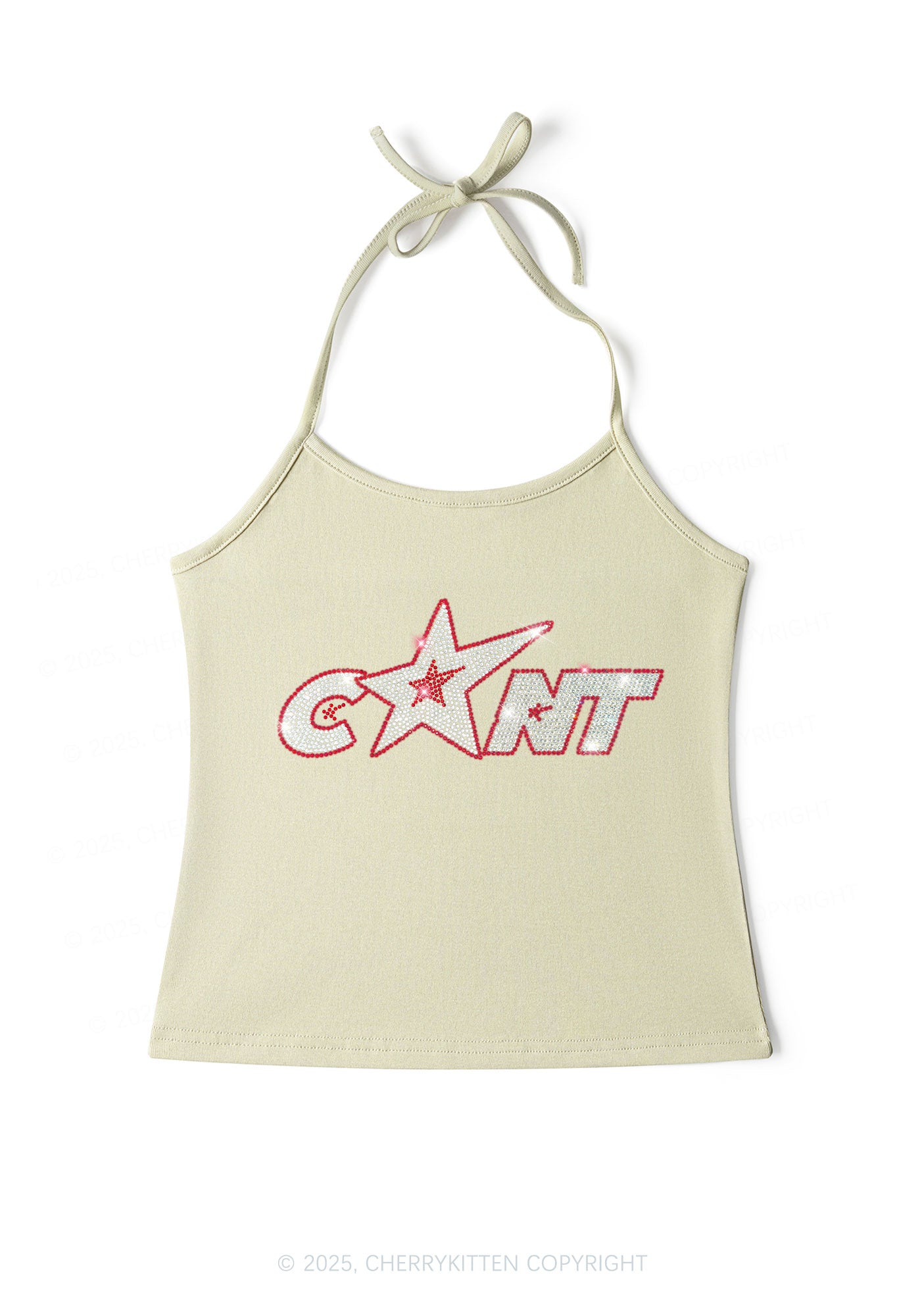 Rhinestone Star Cxxt Y2K Halter Neck Cami Cherrykitten